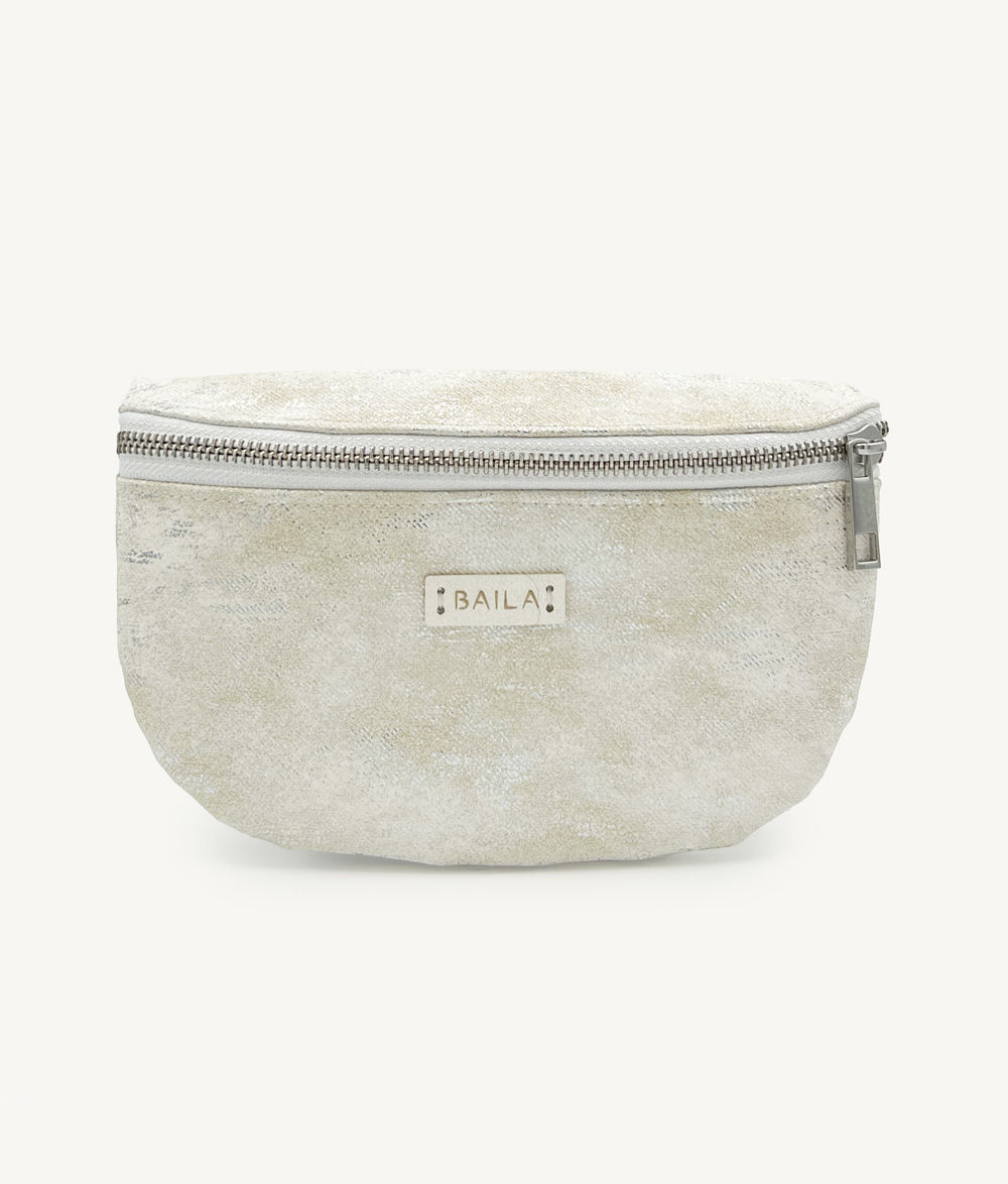 Tanztasche Jeans Glitzer Weiß