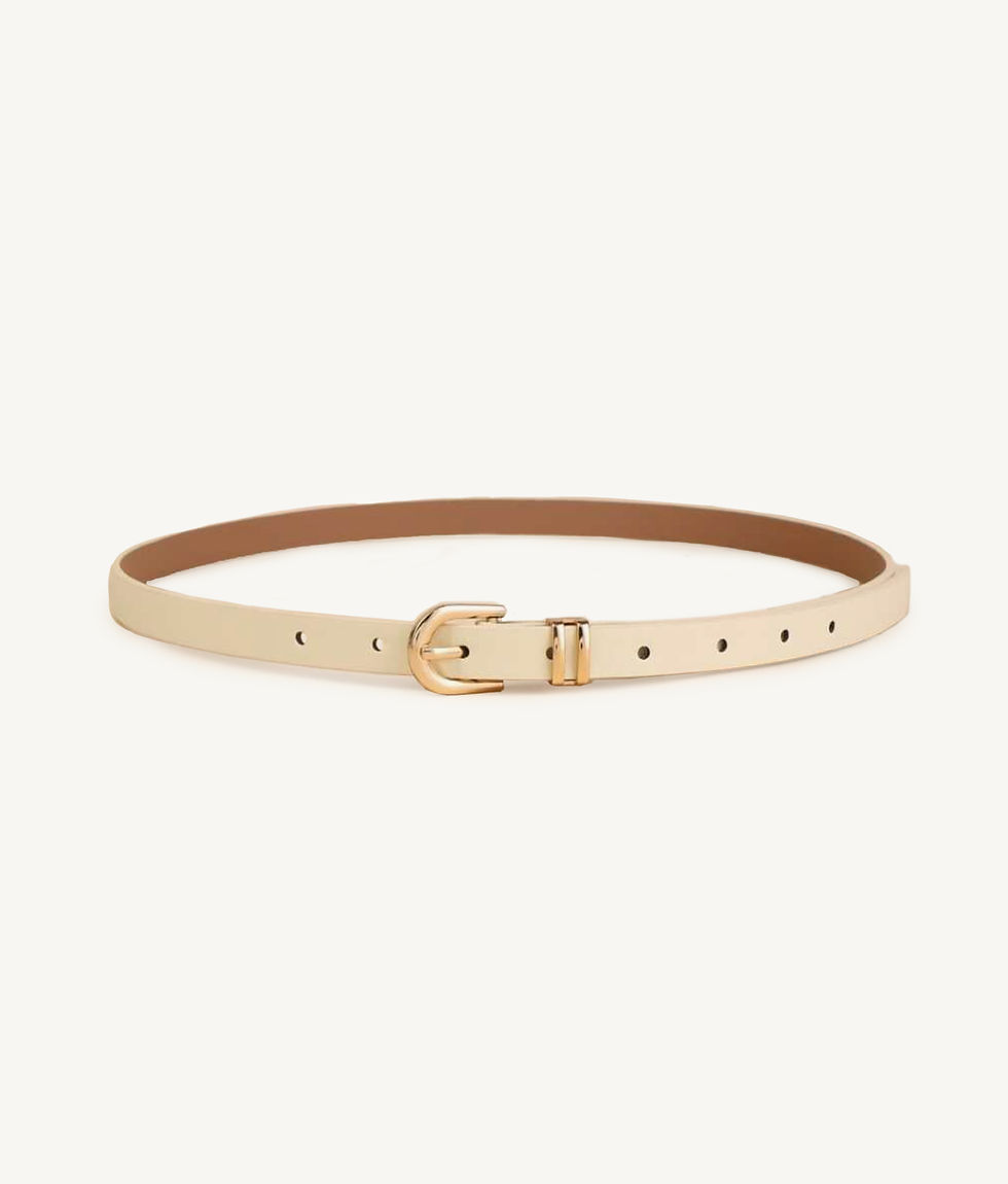 Belt in cream white with gold-colored buckle