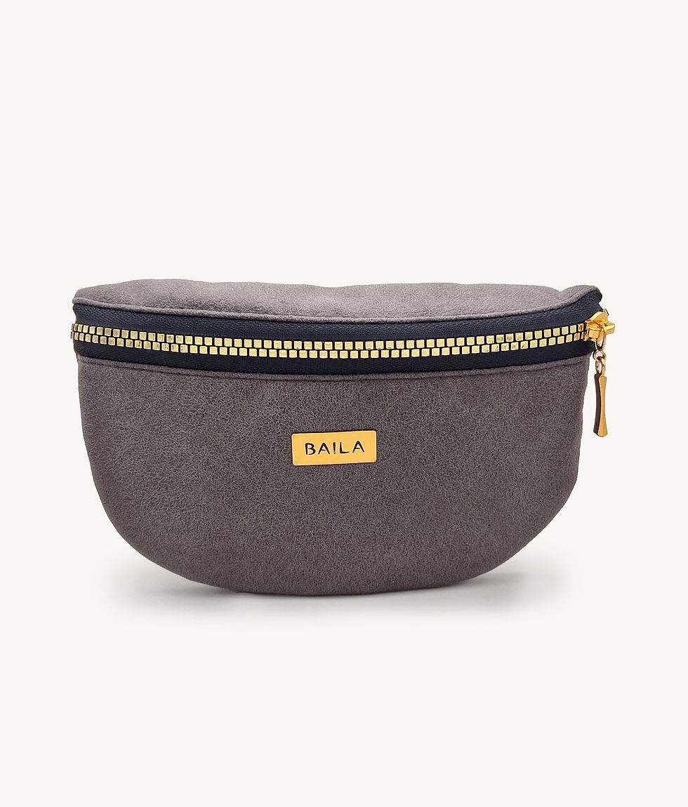 Dance bag, gray-brown suede look