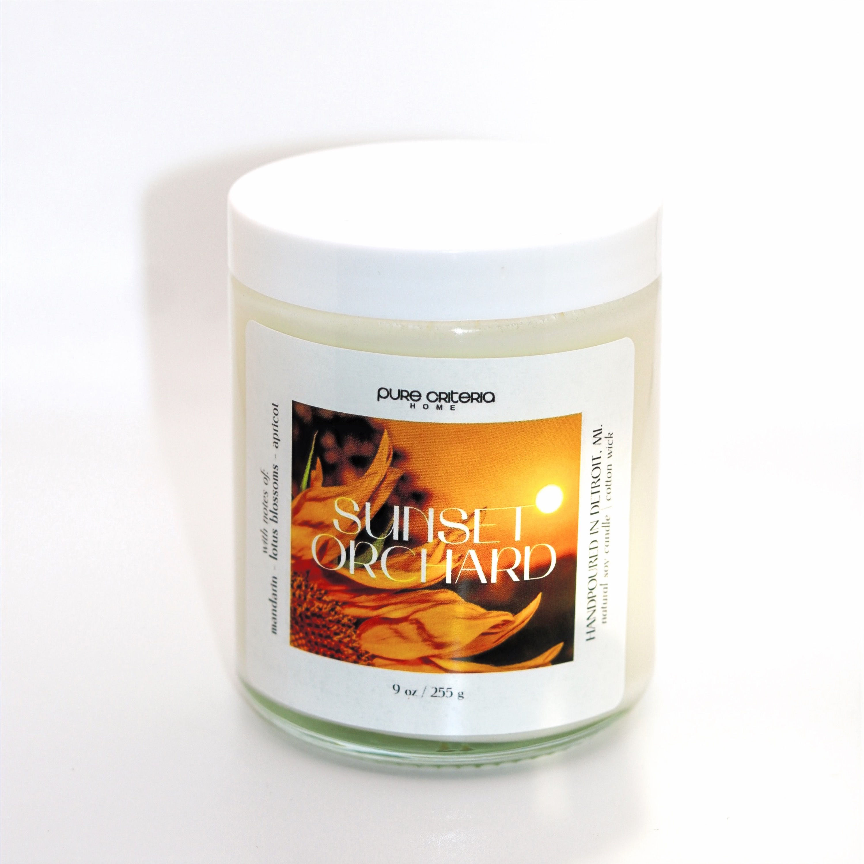 citrus and floral soy candle