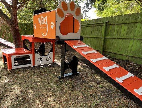 2 Level Platform w/ Tunnel & Ramp HDPE | Puppy Scapes