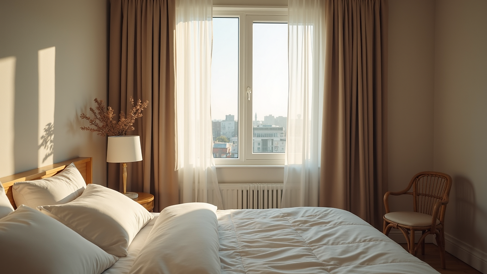 High angle view of a peaceful bedroom setting