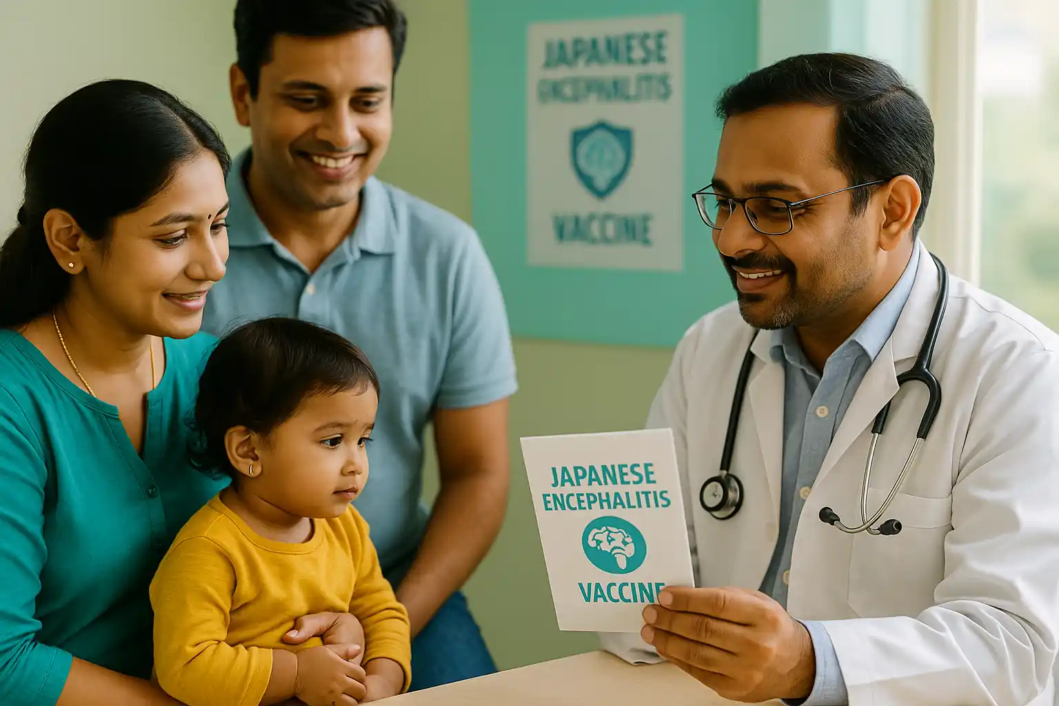 Happy child receiving vaccination at Dr. Ajay's Pediatric Clinic, Chandigarh