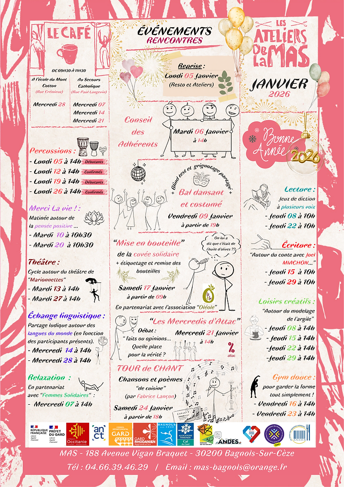 Planning des Ateliers - Janvier 2026