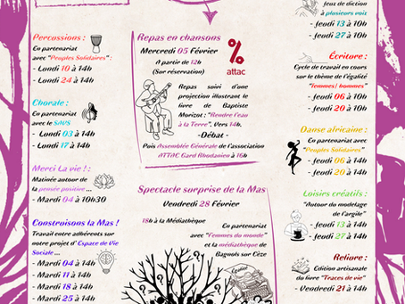 Planning Ateliers - Février 2025