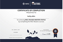 Kathy Allen's MSC Cruises Master Status Certificate