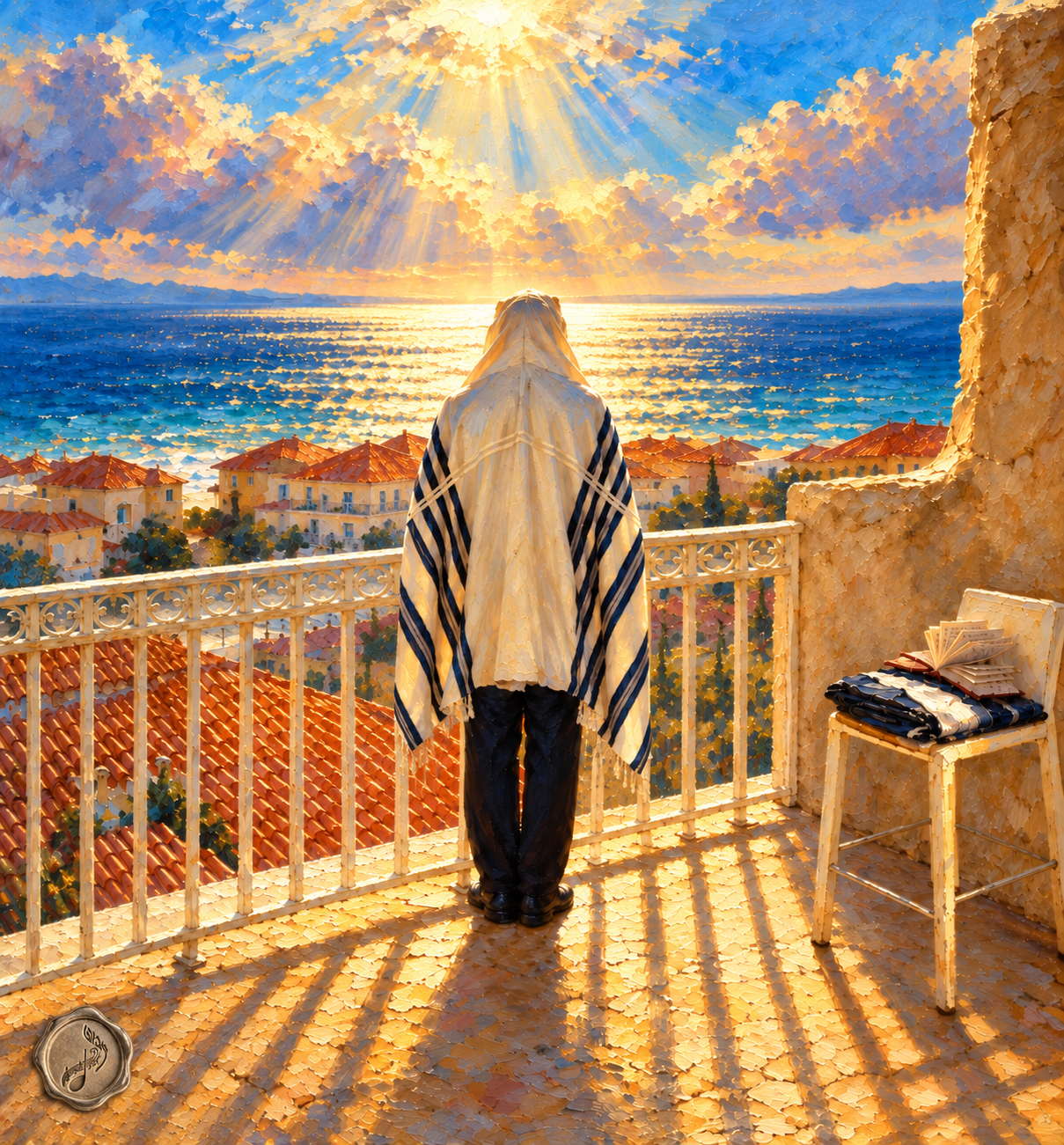 Golden Prayer by the Sea