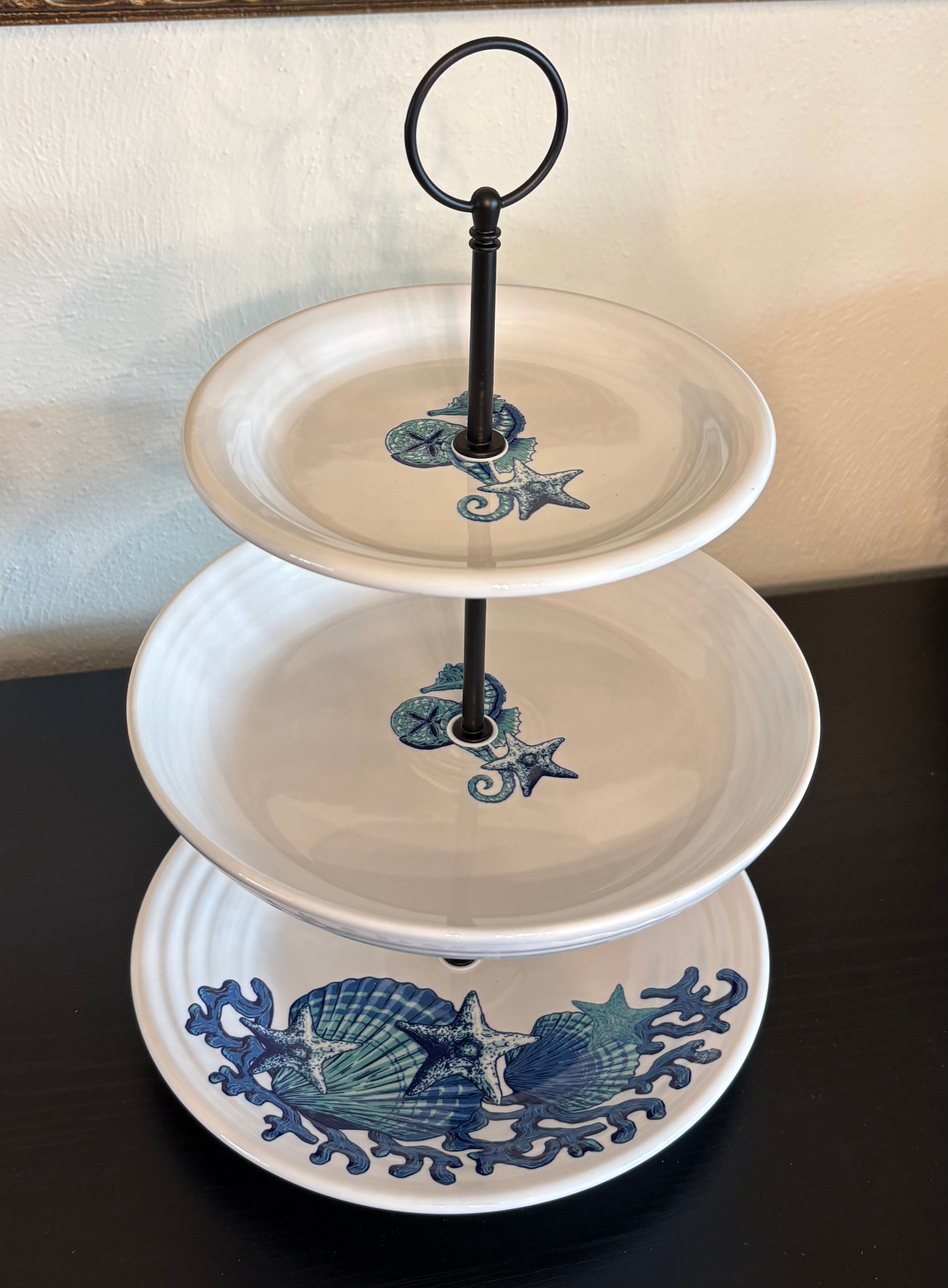 3-Tiered Serving Tray - "Fiesta Coastal" Collection