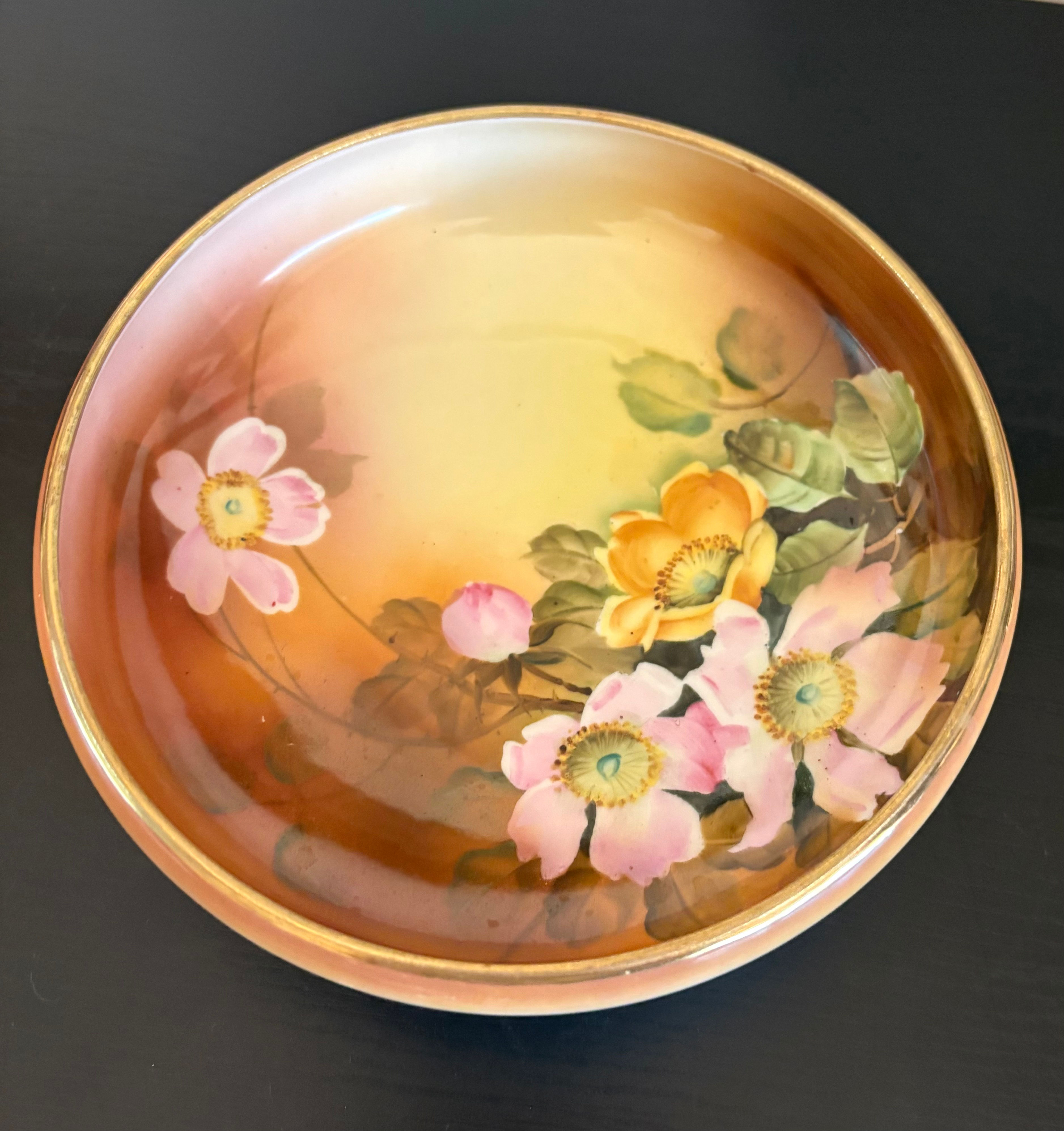 Antique Nippon Japanese Floral Bowl