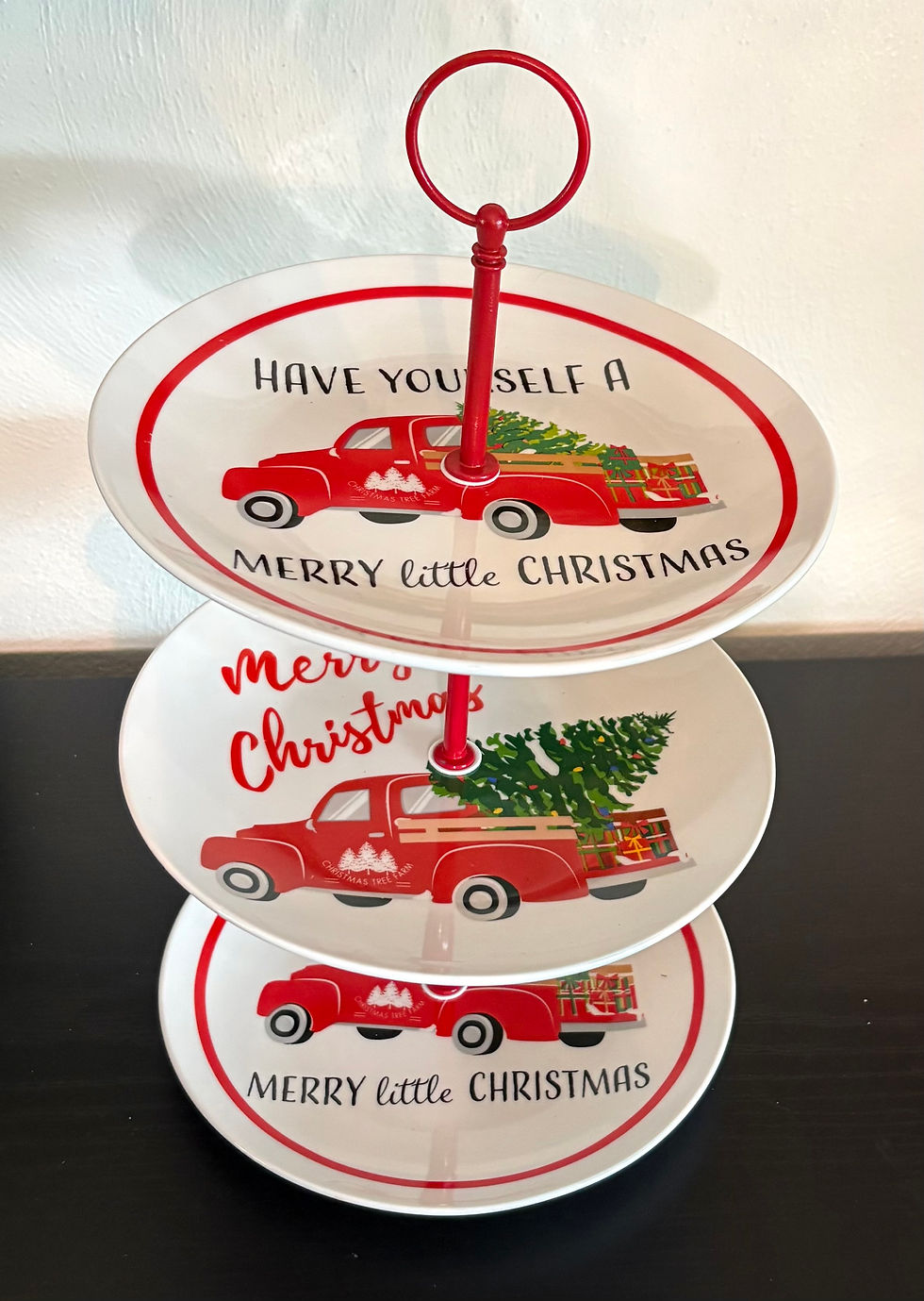 Thumbnail: 3-Tiered Christmas Truck Serving Tray