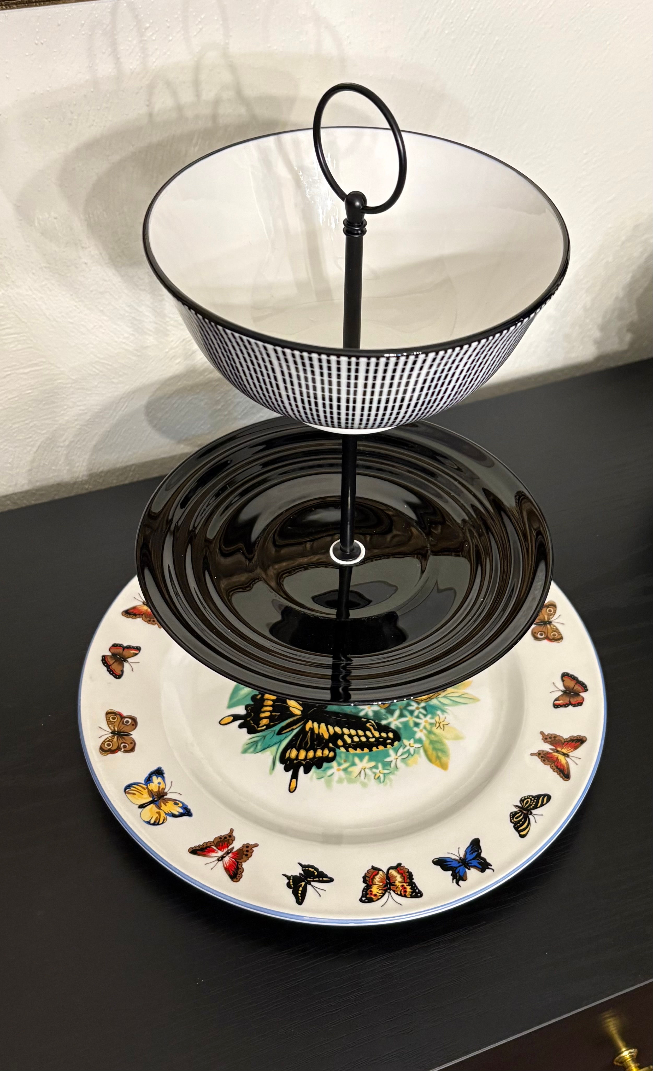 3-Tiered "Butterflies & Black"