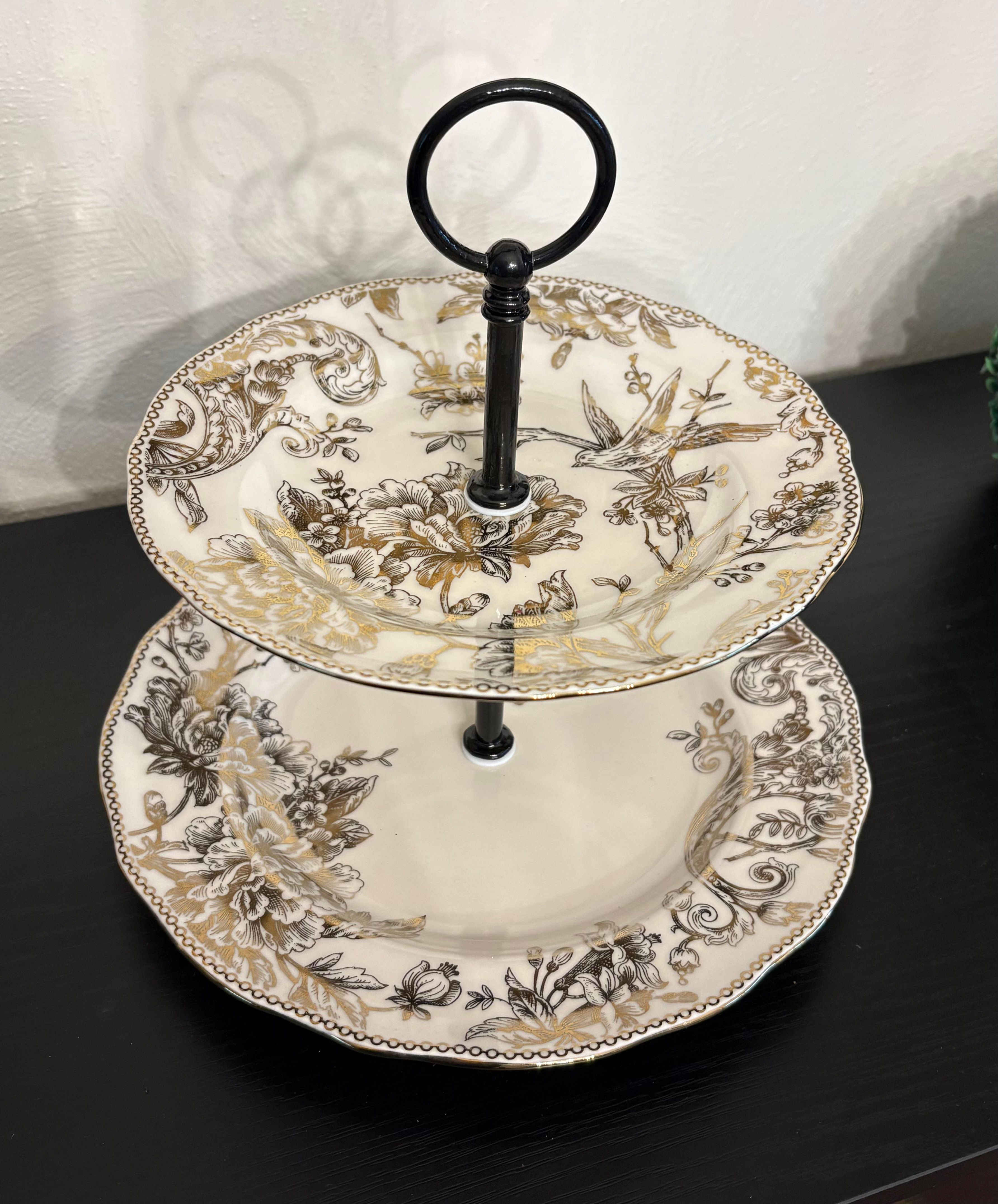 "Adelaide" Toile Floral & Bird Design