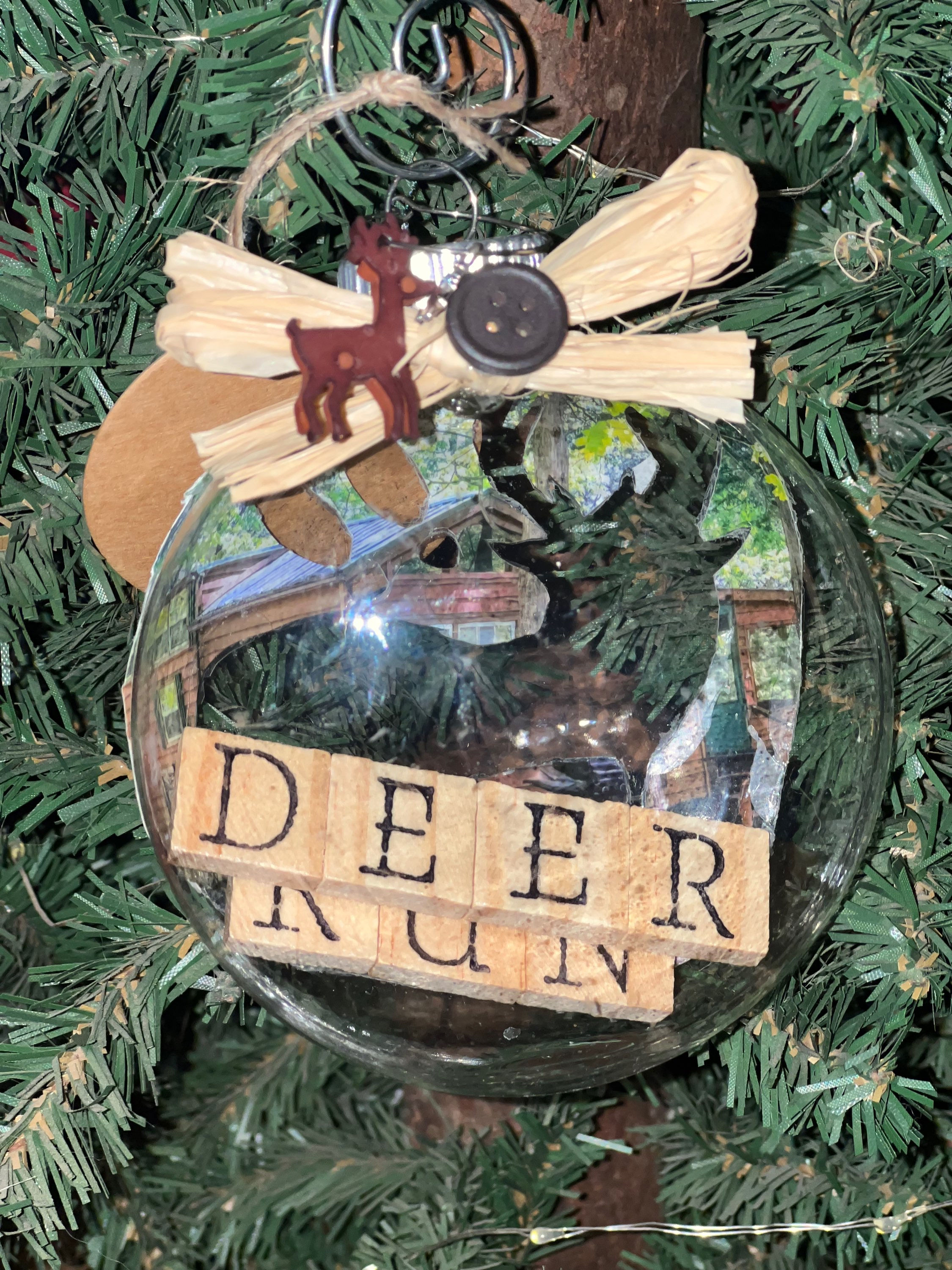 Deer Run Cabin Silhouette Ornament