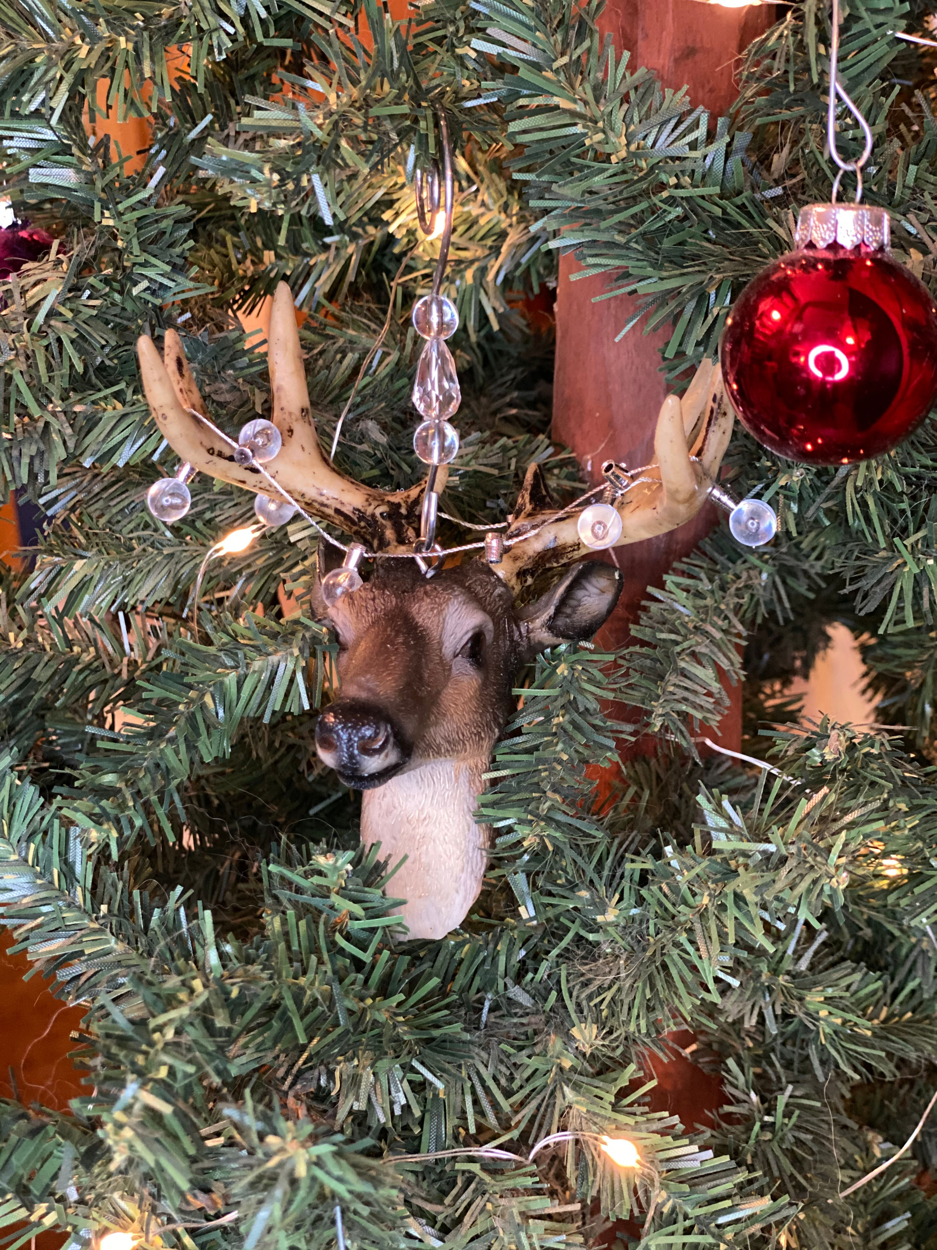 Dear Head Lights Ornament