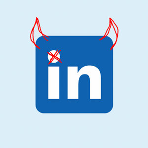 image du logo de linkedin gribouillée