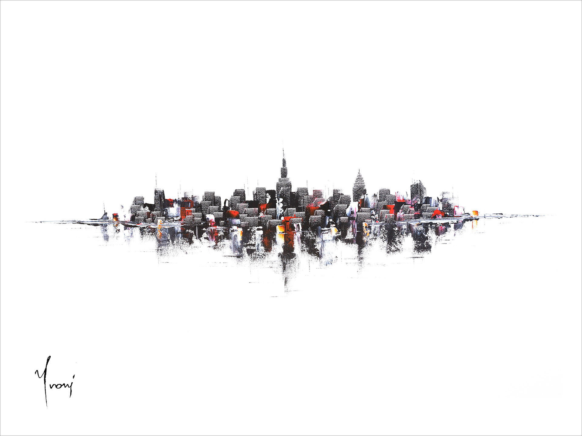 "NYC Skyline - Classic" Giclee Lithographic Print on Canvas