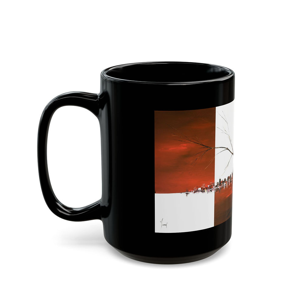Thumbnail: Artistic Black Mug with Abstract Tree Design - Perfect Gift for Nature Lovers