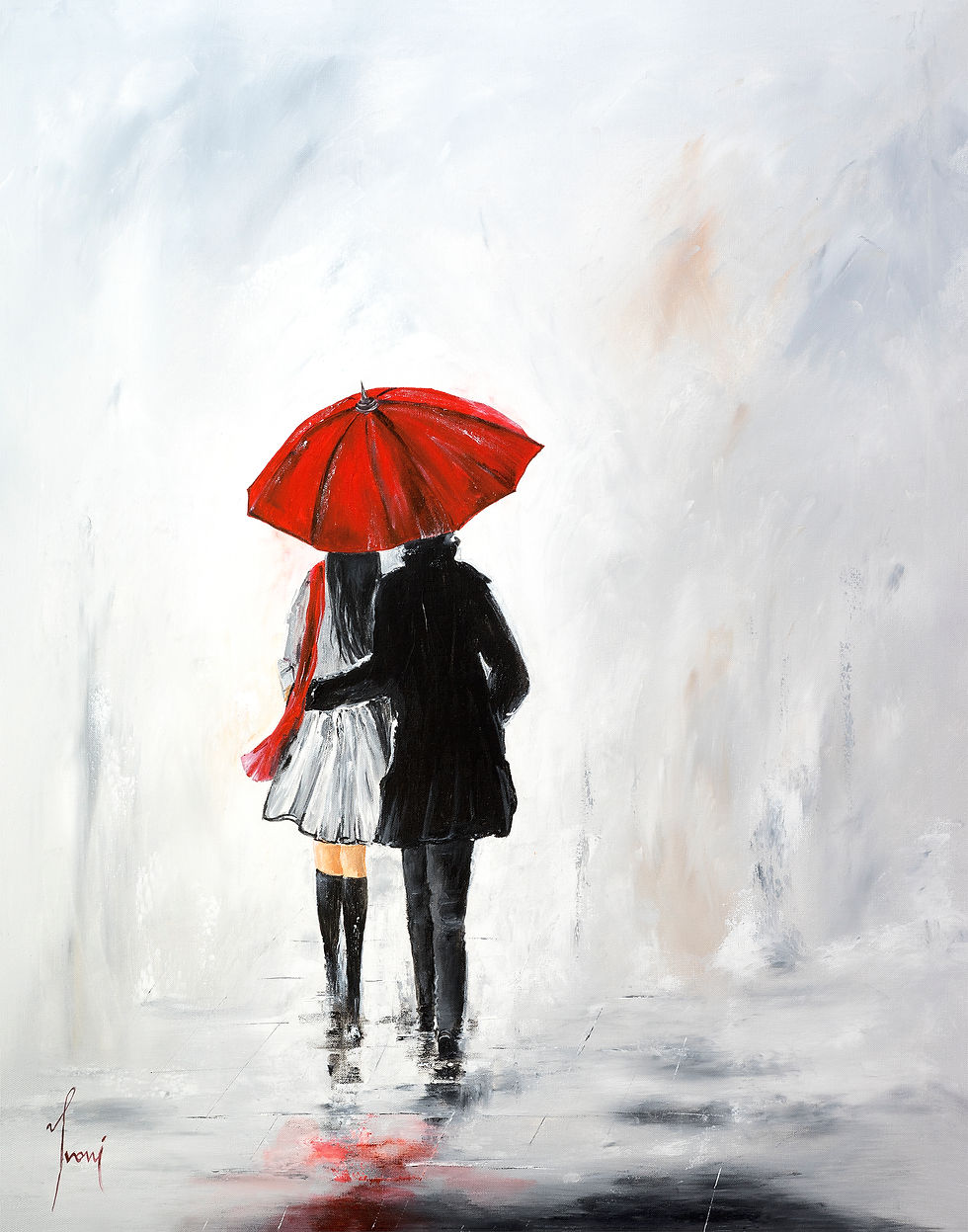 Thumbnail: "Under One Umbrella"  Giclee Lithographic Canvas Print
