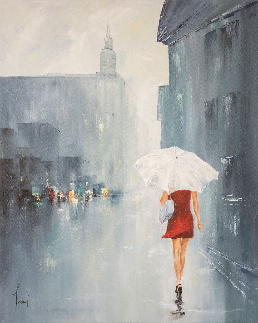 "White Umbrella" Giclee Lithographic Print on Canvas
