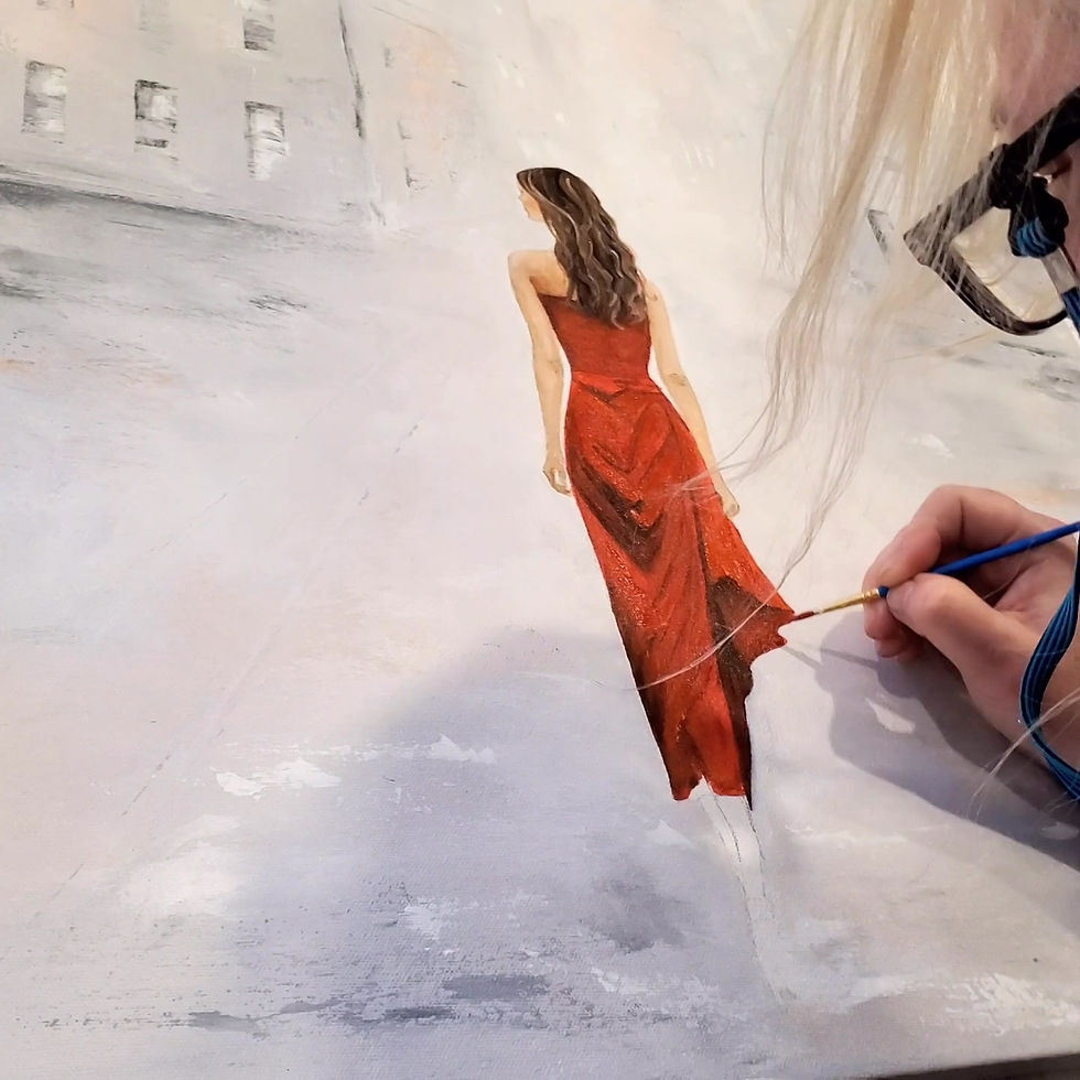 Thumbnail: "Woman in Red"  Hand Painted Original