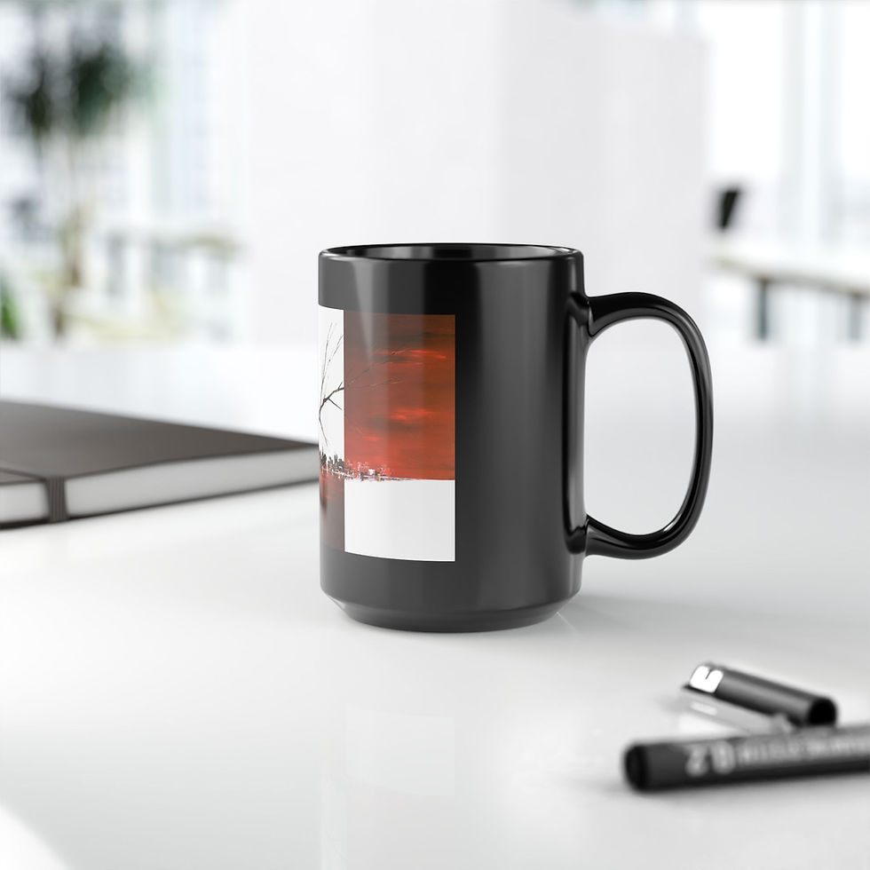 Thumbnail: Artistic Black Mug with Abstract Tree Design - Perfect Gift for Nature Lovers