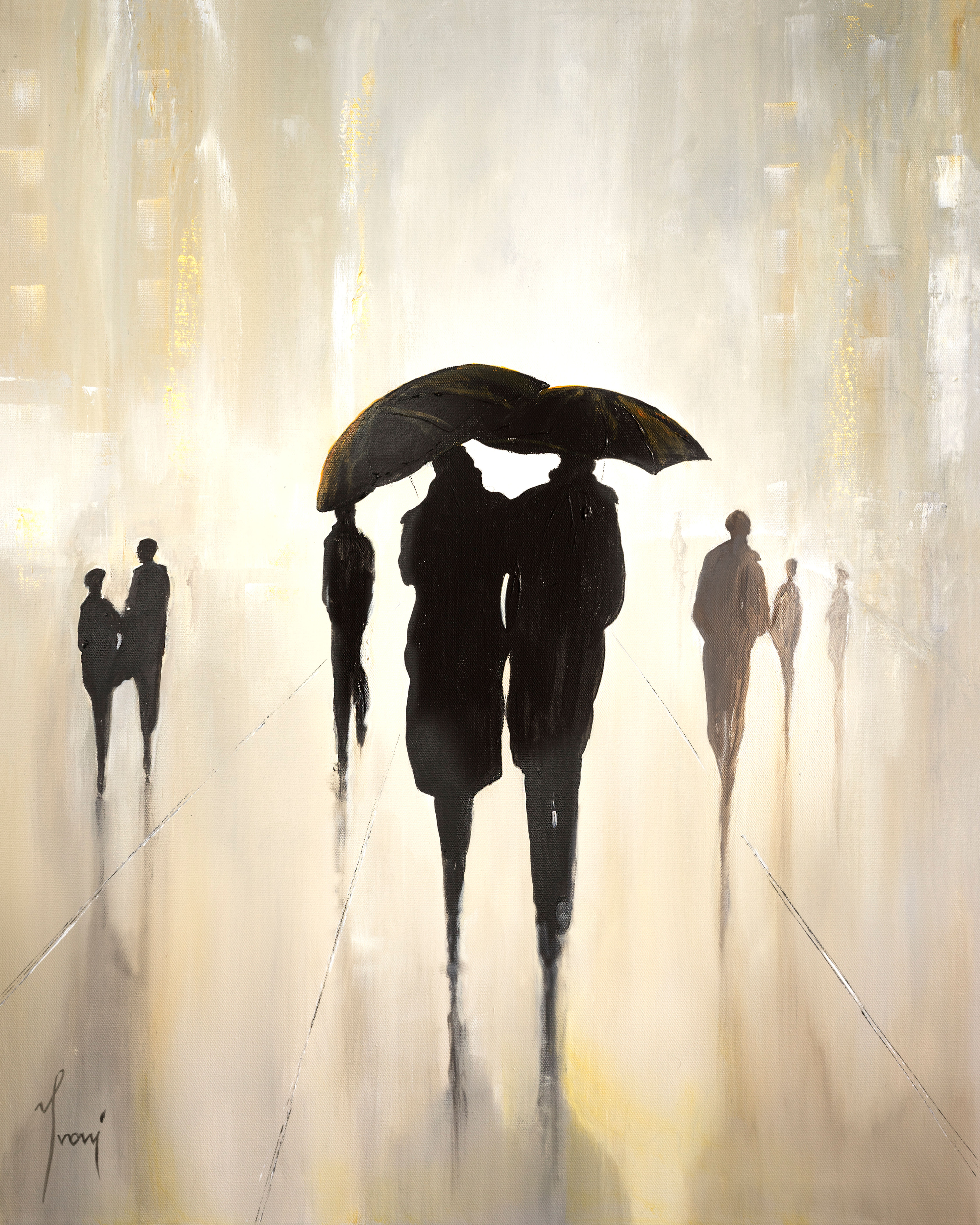 "Shadows Gold" Hand Painted Original