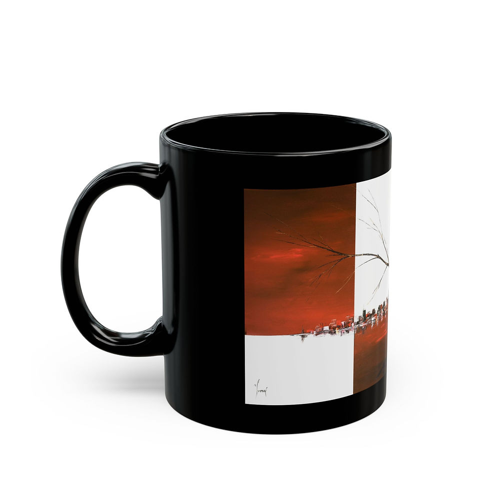 Thumbnail: Artistic Black Mug with Abstract Tree Design - Perfect Gift for Nature Lovers