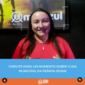 Convite para um momento sobre o Dia Municipal da Pessoa Idosa!