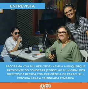 Programa Viva Mulher: Kamila Albuquerque, veio convidar para a caminhada Temática.