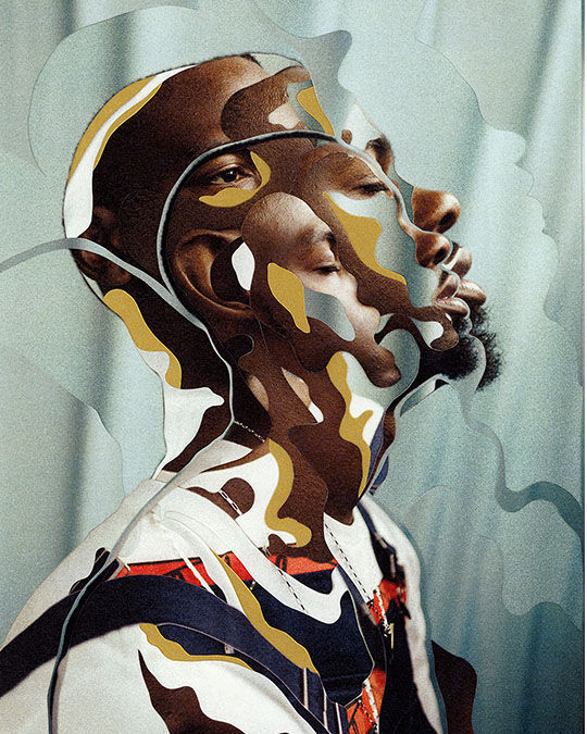 Commissioned collage for musician King Kofi