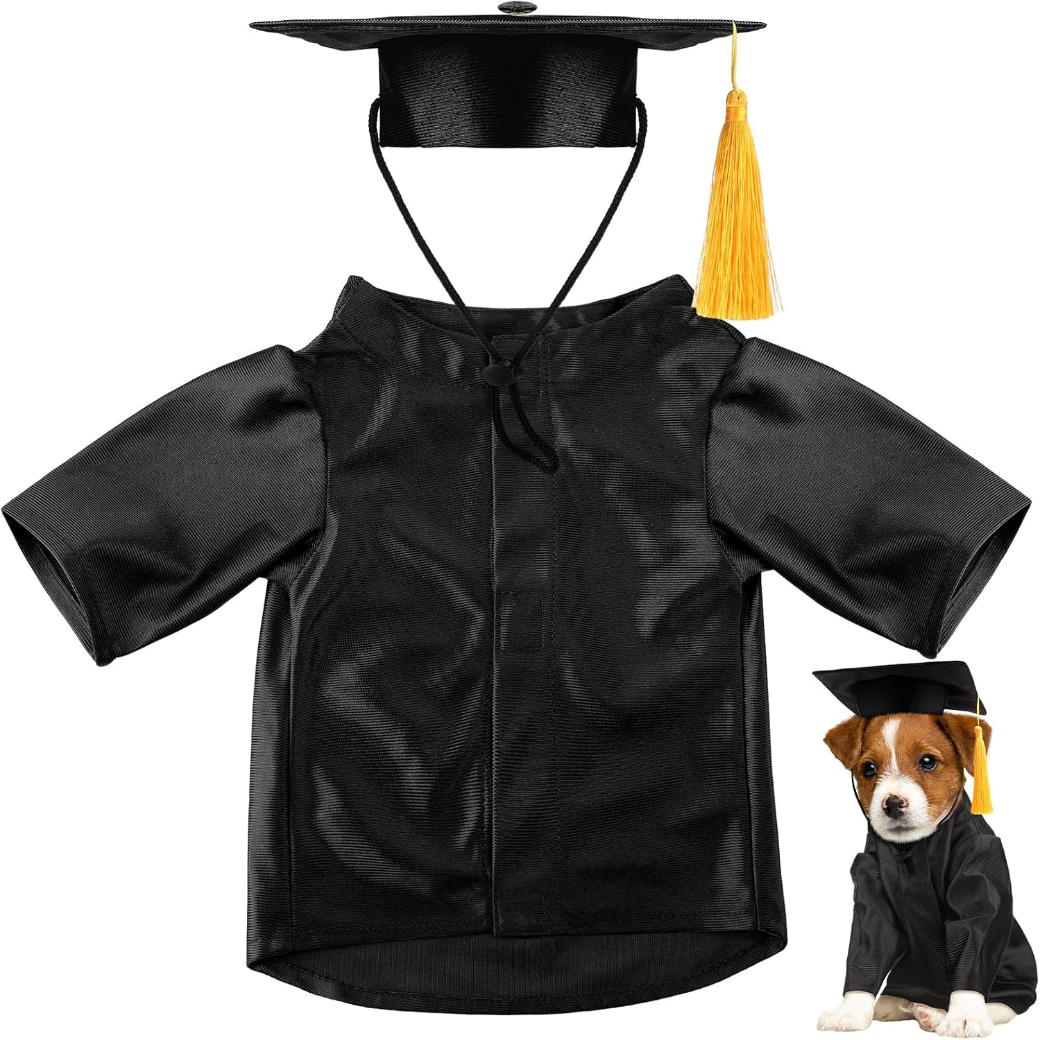 Dog Graduation Cap and Gown 2026 Washable Pet Graduation Costume for Dog Cat Shi
