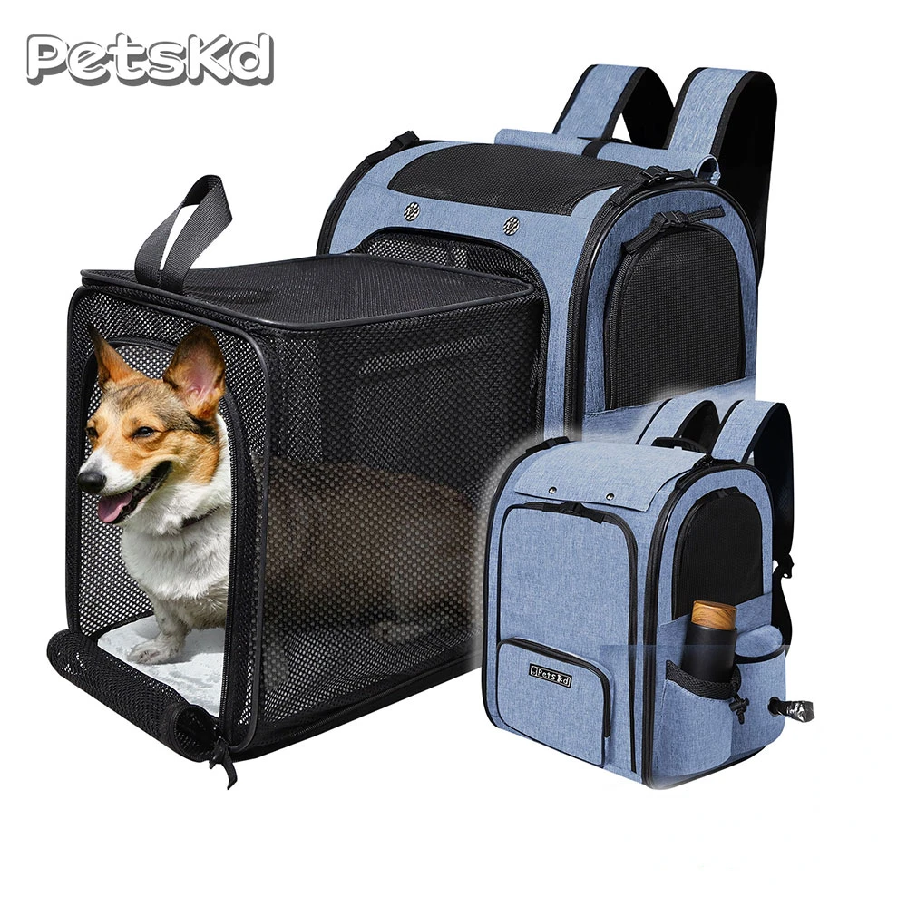 Pet Backpack Expandable Foldable Cat Carrier for Small Medium Dog and Cat Transp