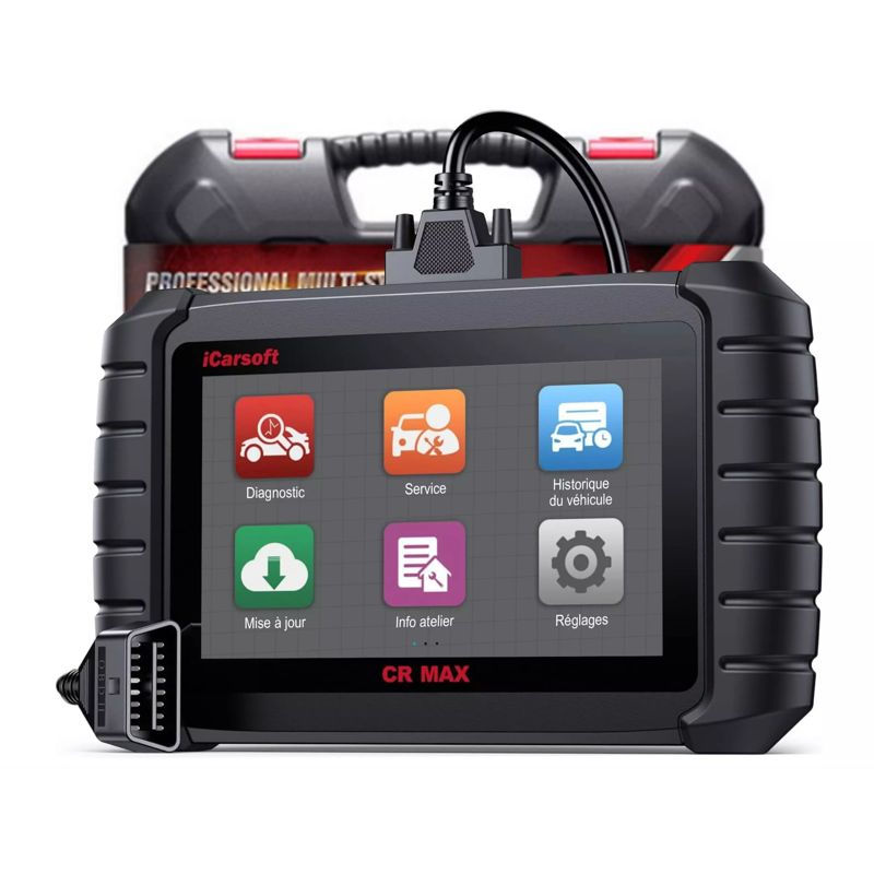iCarsoft CR MAX – Valise diagnostic auto multimarque OBD2 professionnelle avec écran tactile