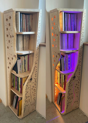 Lampe in Handarbeit aus Zirbenholz, handgefertigt, einzigartig