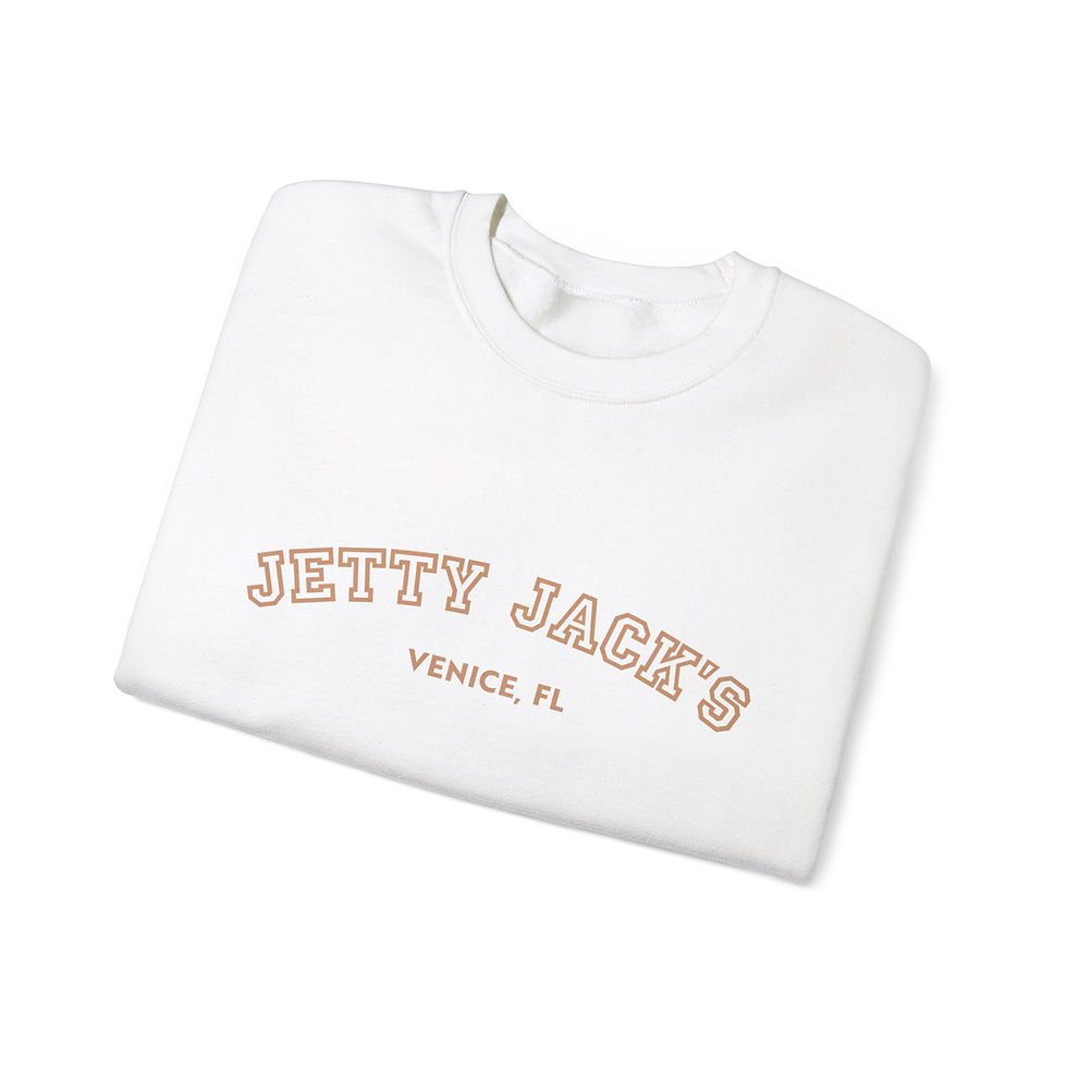 Thumbnail: Jetty Jack's- Tan Text- Unisex Heavy Blend™ Crewneck Sweatshirt