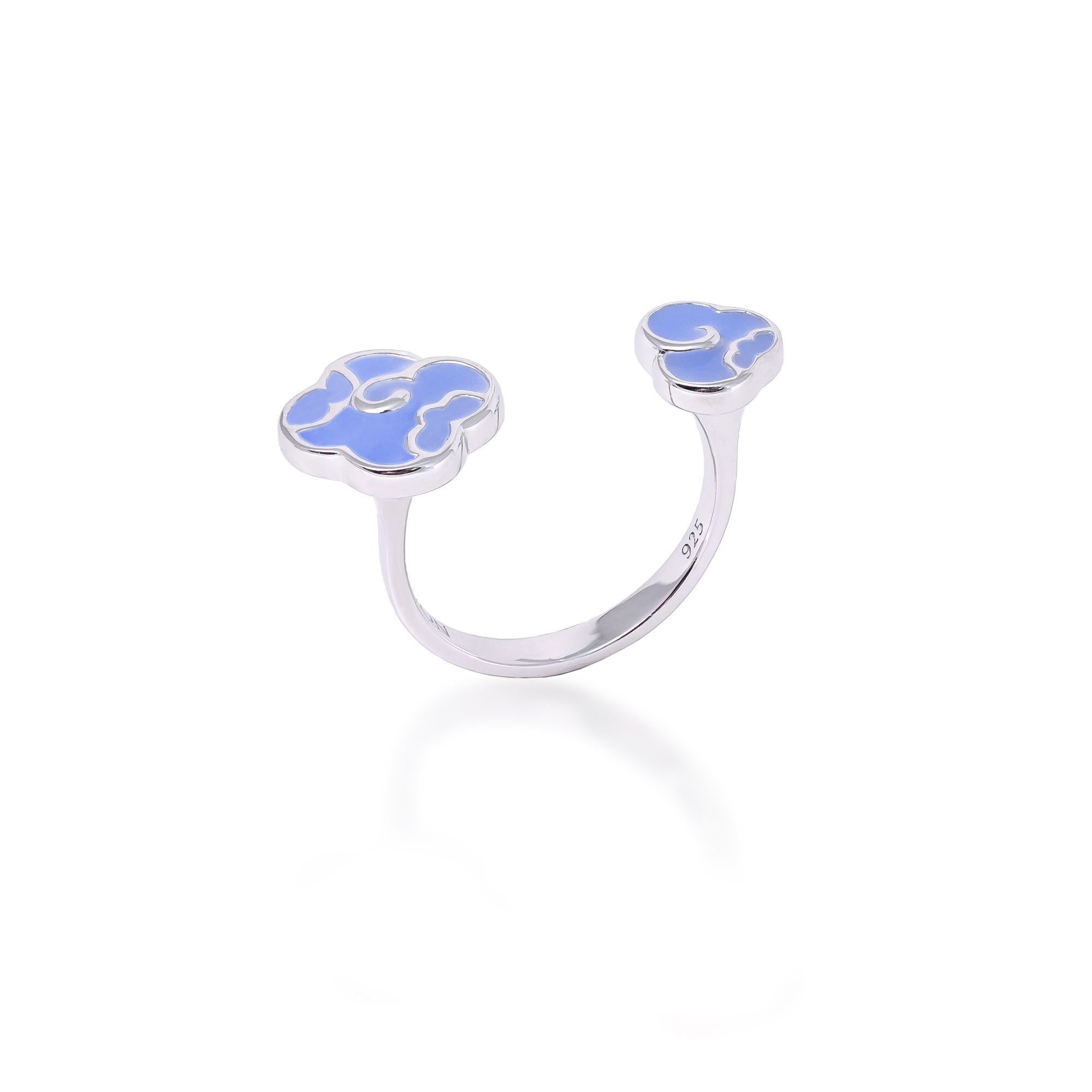 Daydream Cloud Open Ring with Chalcedony Color Enamel