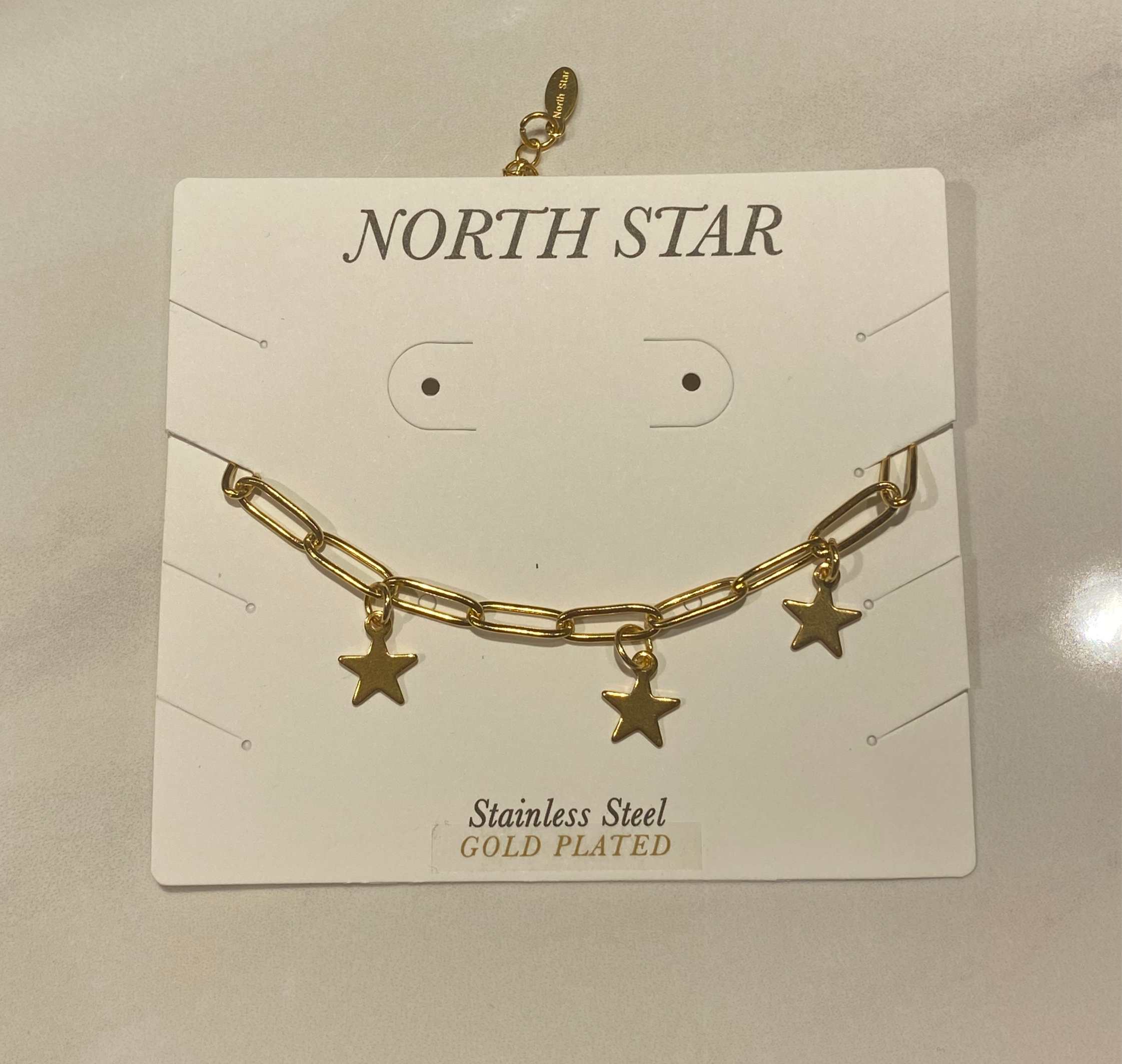 Chaîne de cheville en Acier inoxydable "  Star charms "