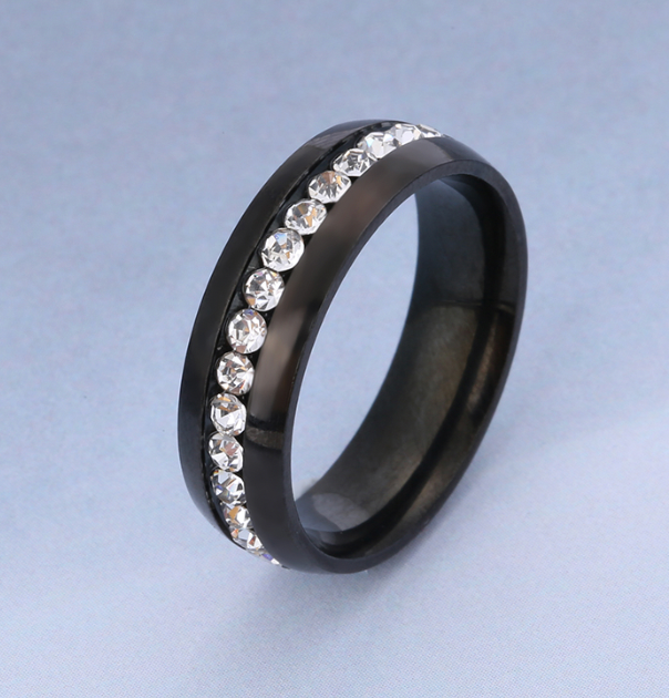 Miniature : Bague en Acier inoxydable "One row zircon"
