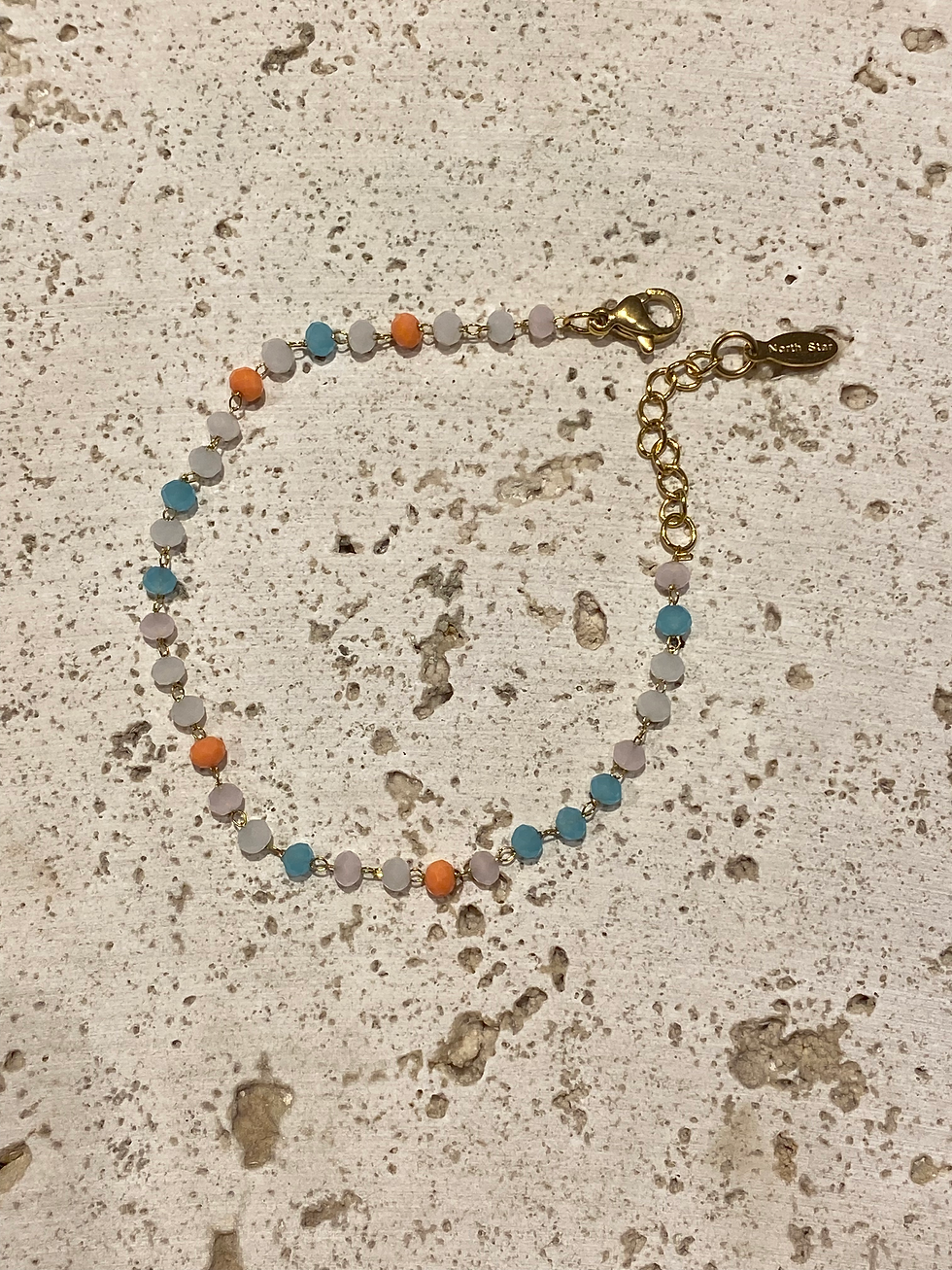 Miniature : Bracelet en Acier inoxydable " Crystal beads"