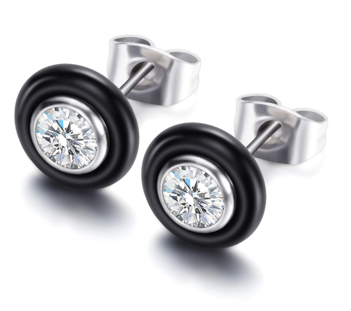 Thumbnail: Boucles d'oreille en Acier Inoxydable