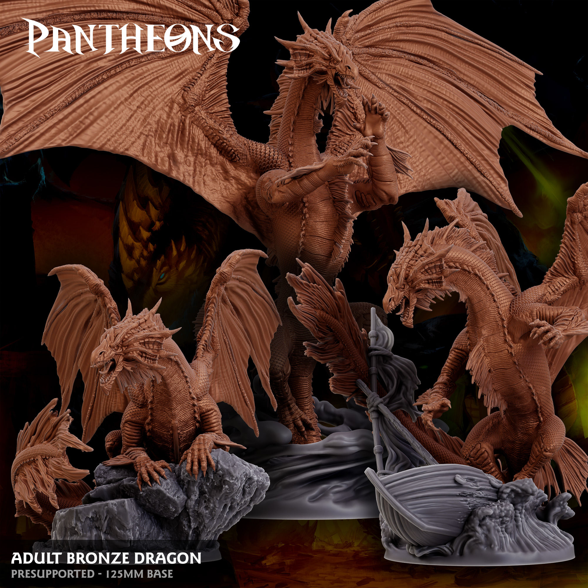Adult Bronze Dragon 125mm