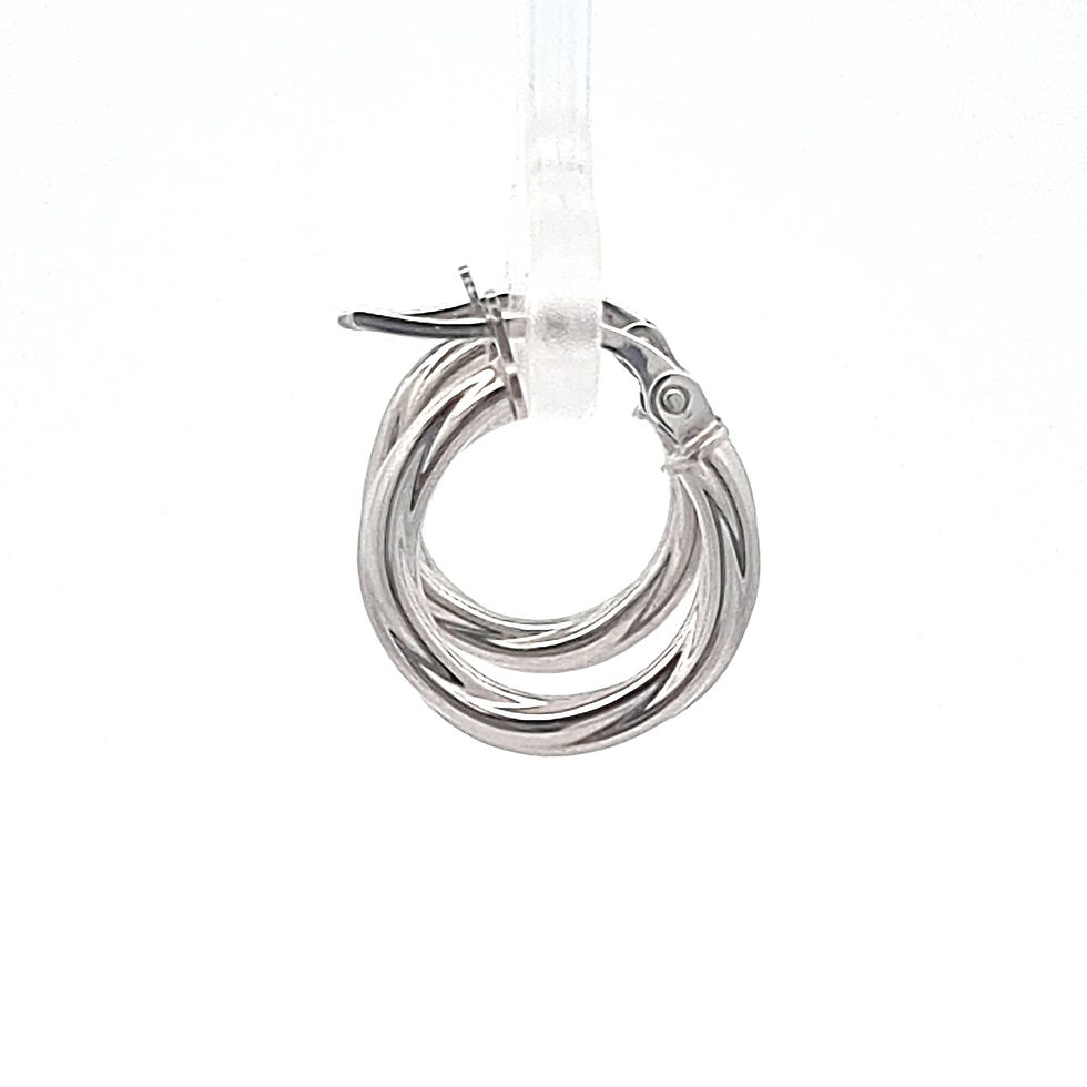Thumbnail: 9ct White Gold Twisted Hoops