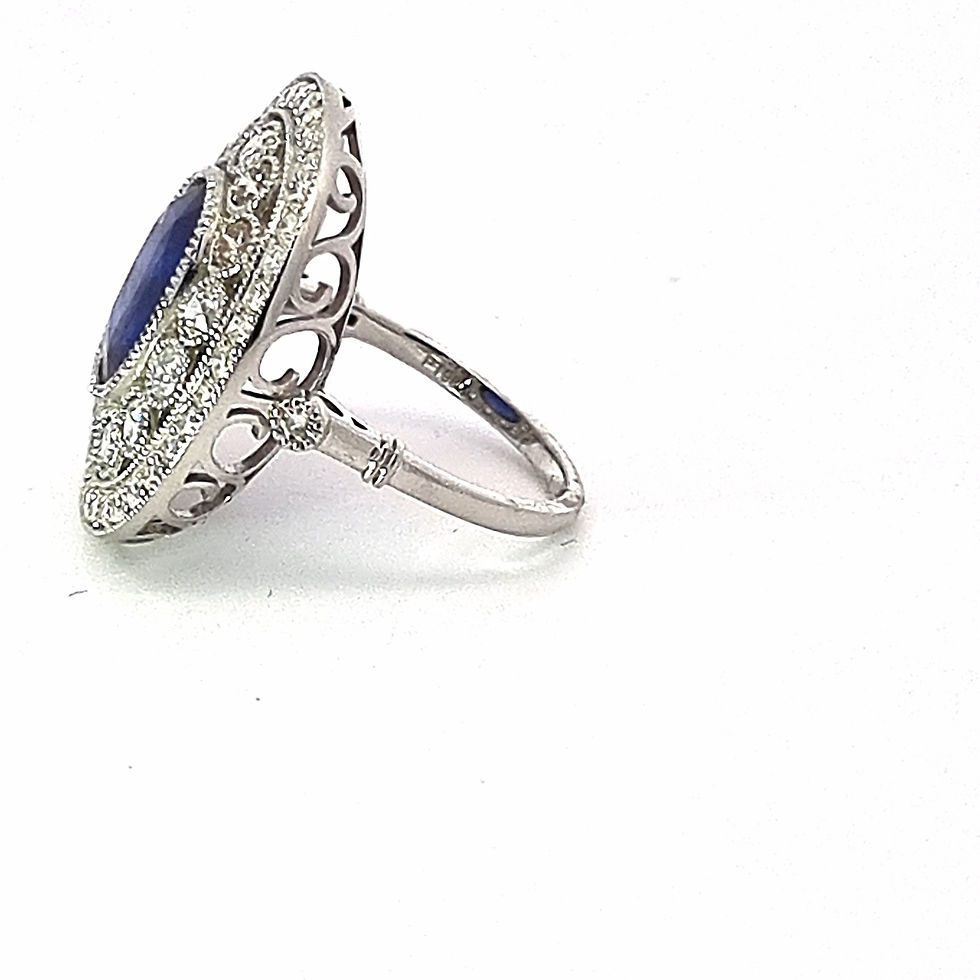 Thumbnail: Platinum Sapphire & Diamond Ring