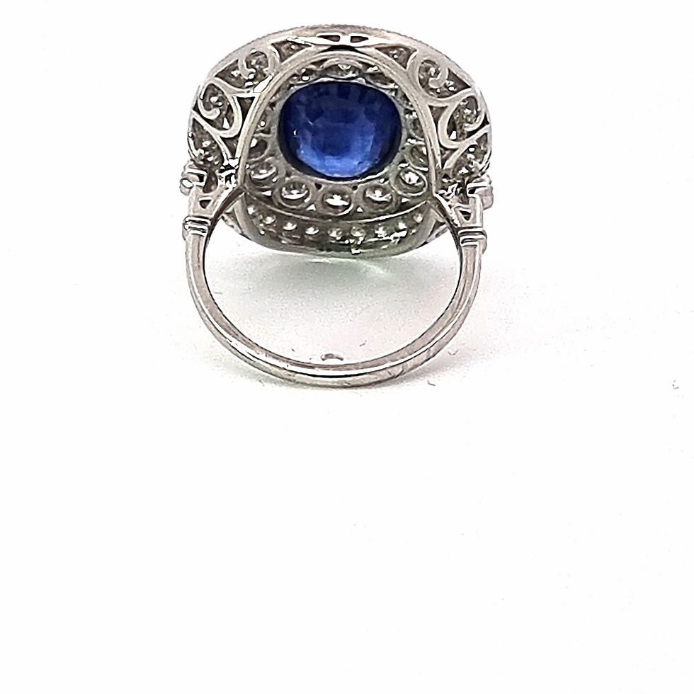 Thumbnail: Platinum Sapphire & Diamond Ring