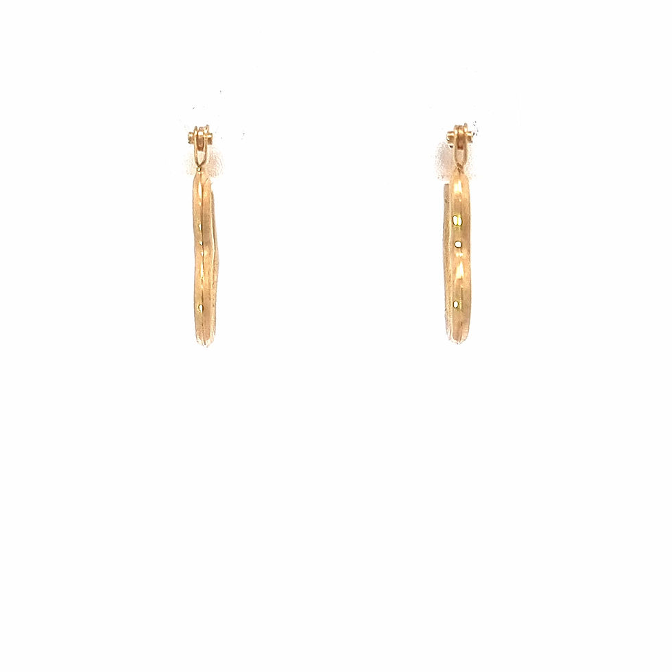 Thumbnail: 9ct Yellow Gold Heart Hoop Earrings
