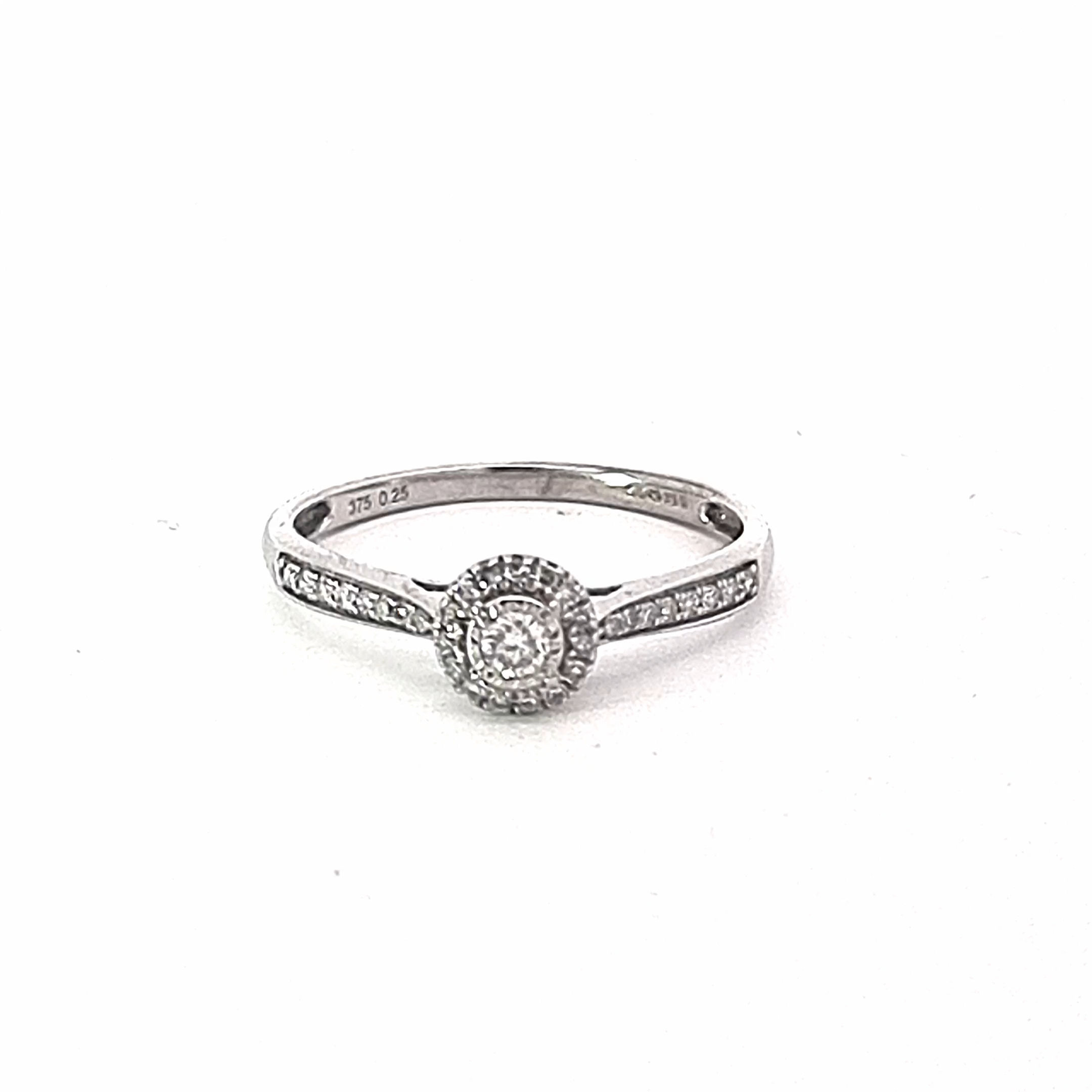 9ct White Gold Diamond Ring