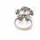 Thumbnail: 14ct White Gold Black & White Diamond Flower Ring