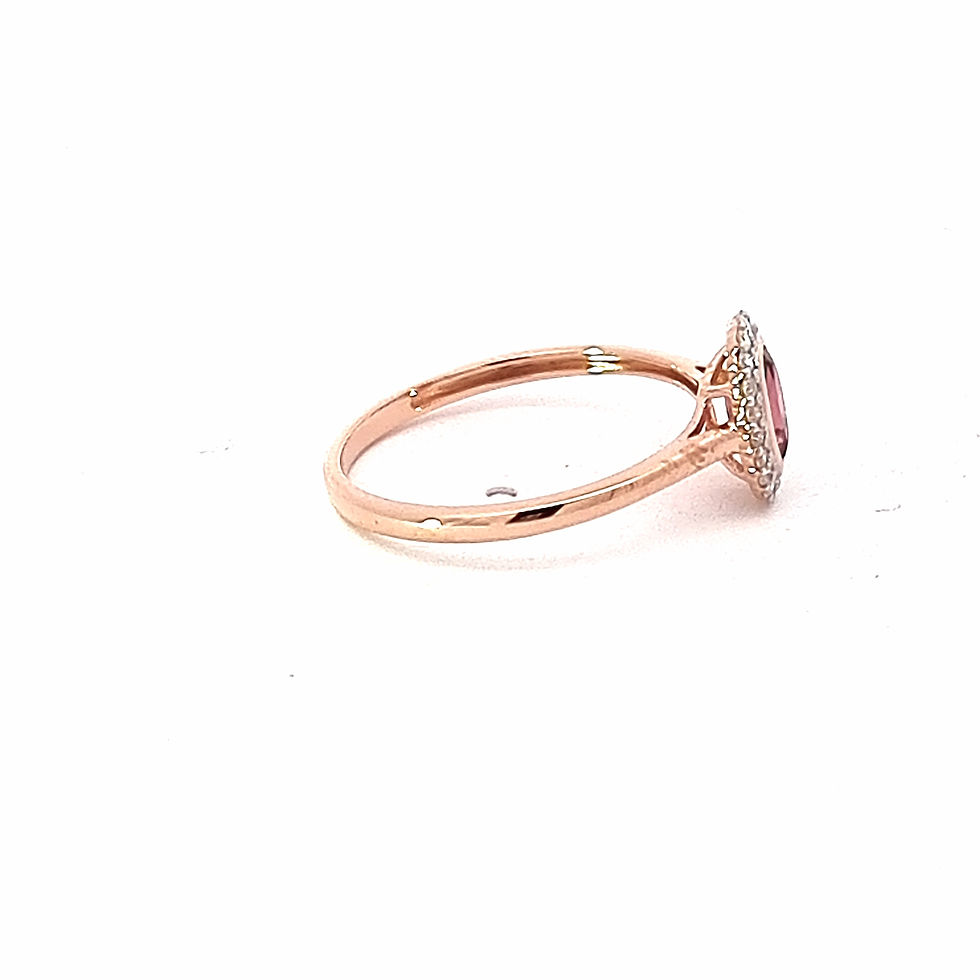 Thumbnail: 9ct Rose Gold Pink Tourmaline & Diamond Ring