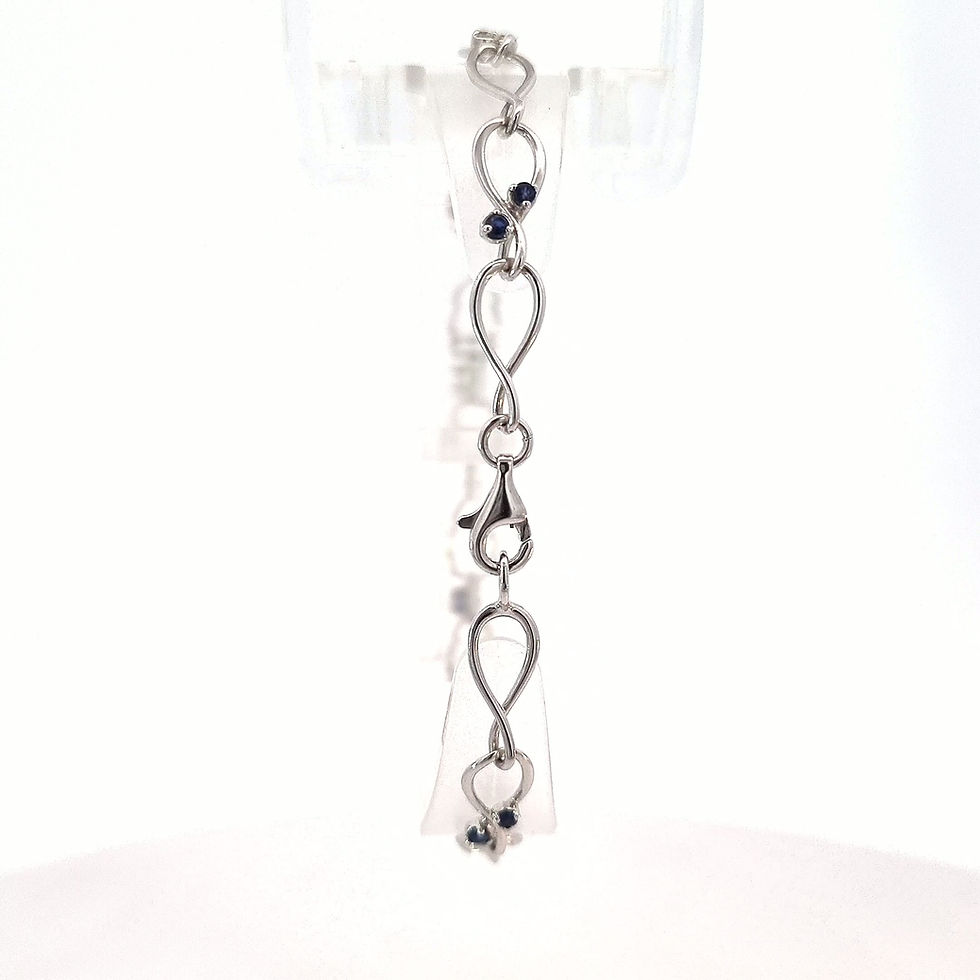 Thumbnail: 18ct White Gold Pear-drop Links Bracelet