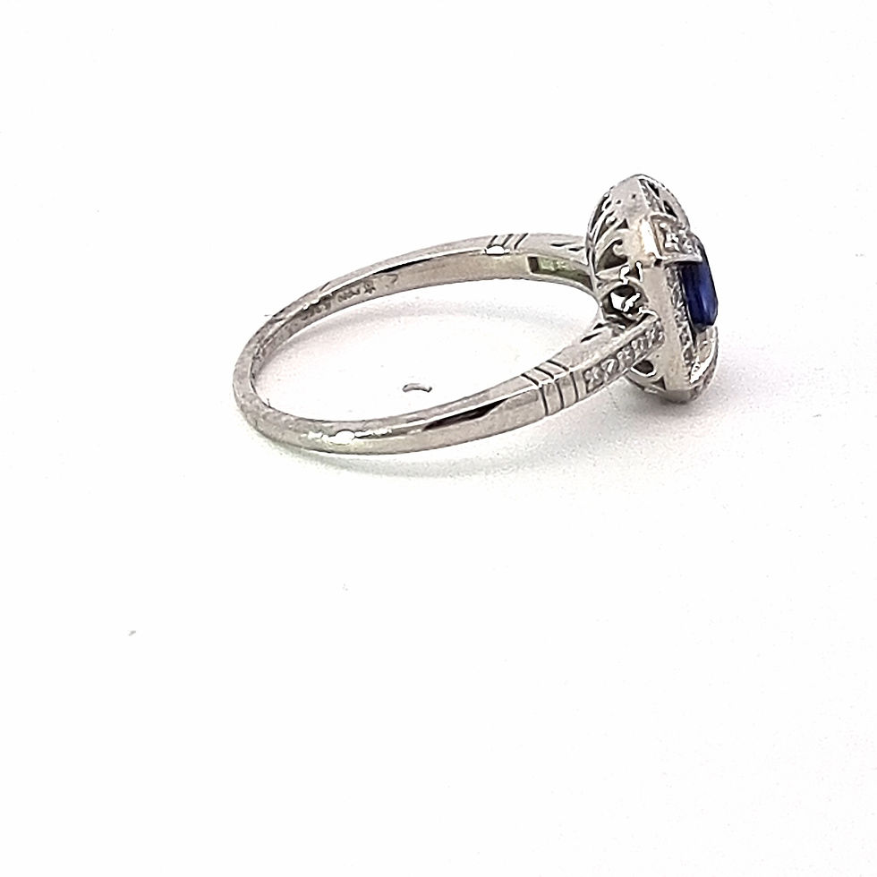 Thumbnail: Platinum Sapphire & Diamond Ring
